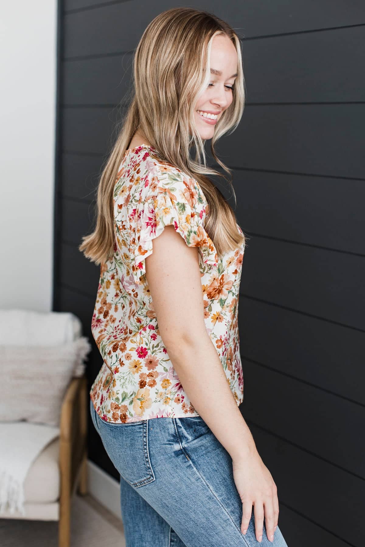 Phenomenal Feelings Floral Top- Ivory & Peach - Image 6