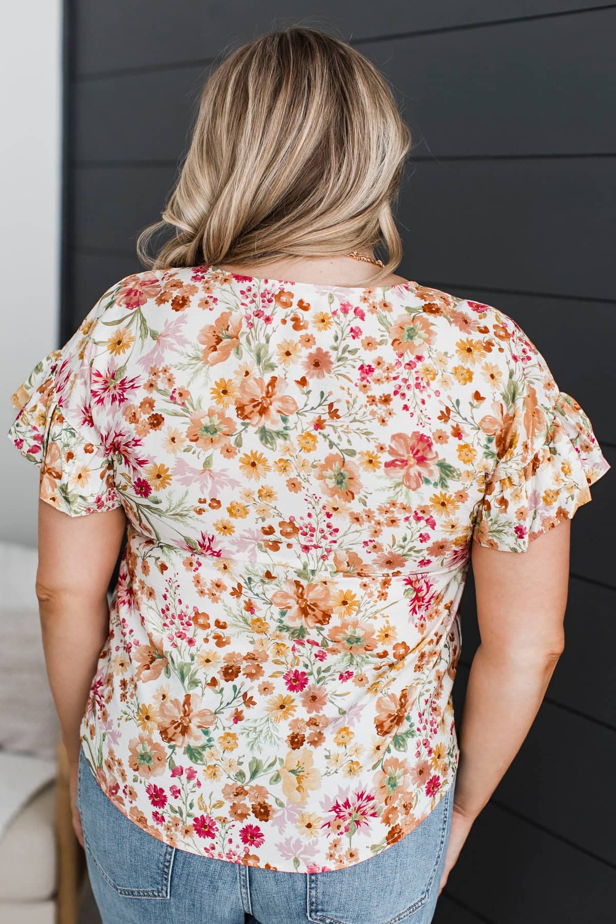 Phenomenal Feelings Floral Top- Ivory & Peach - Image 7