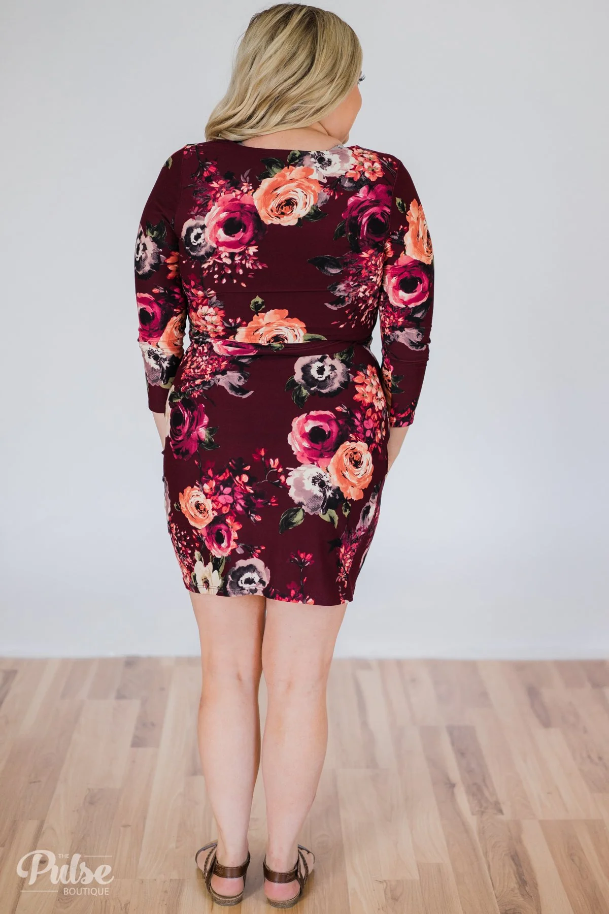 Picture Perfect Moment Dress- Burgundy - Image 8