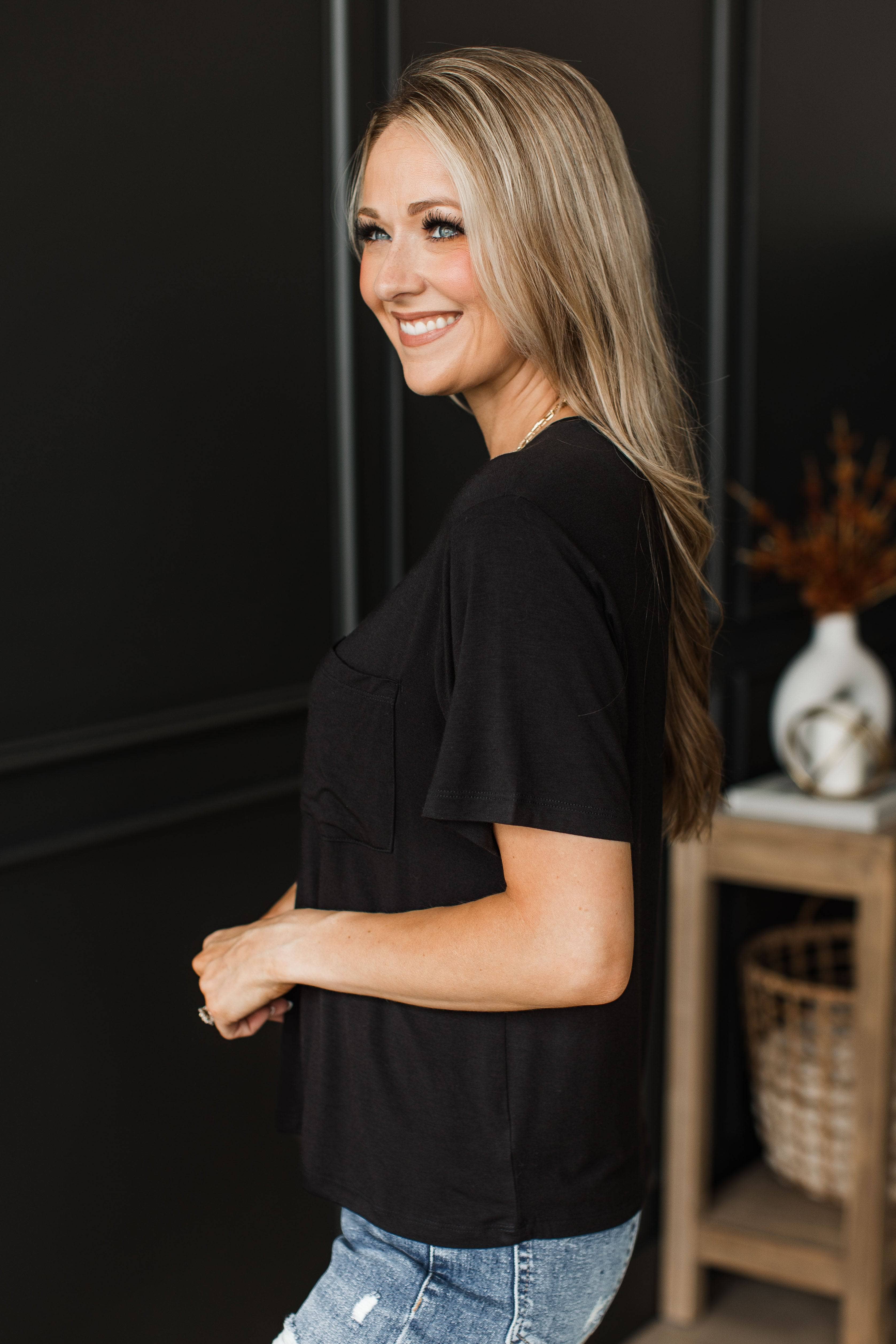 Piece Of Adventure Pocket Top- Black - Image 5
