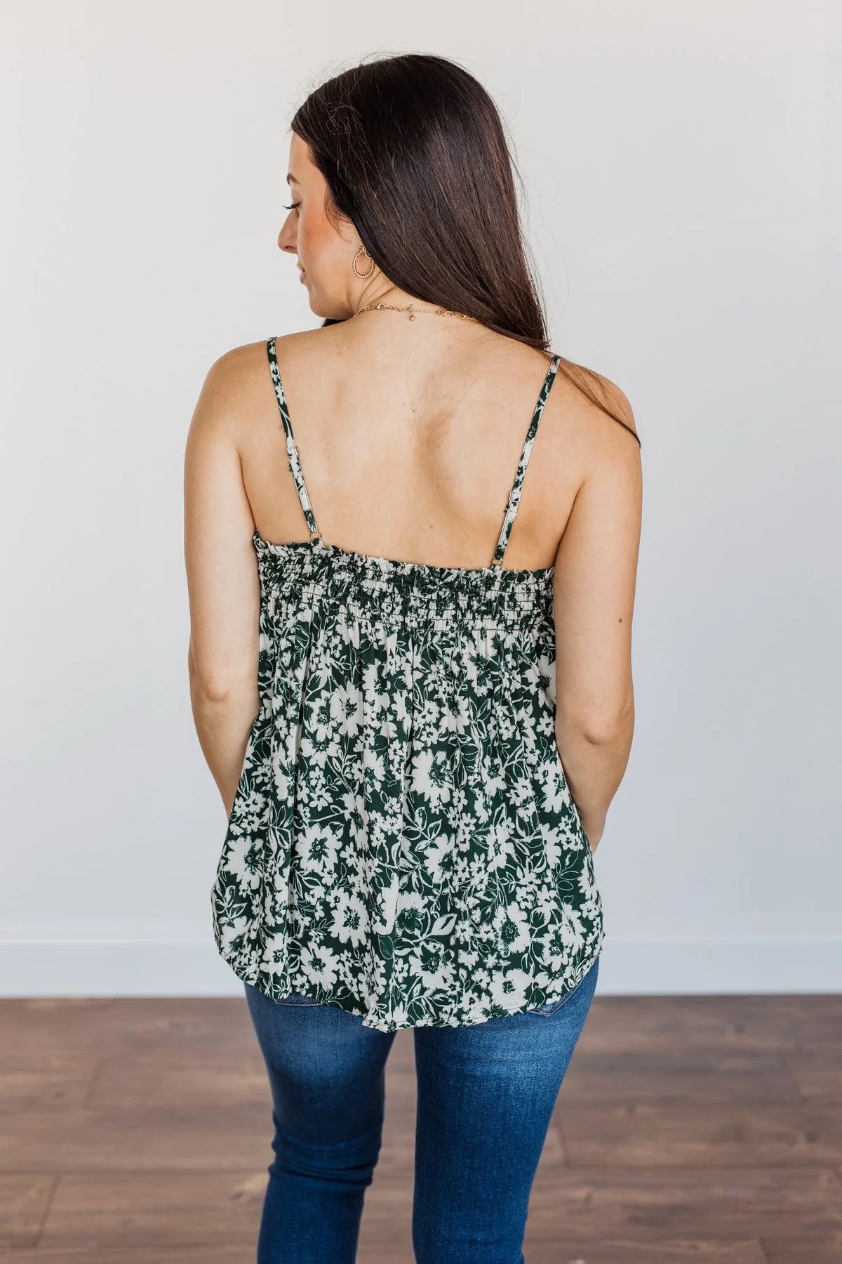 Pieces Of My Heart Floral Tank- Hunter Green - Image 12
