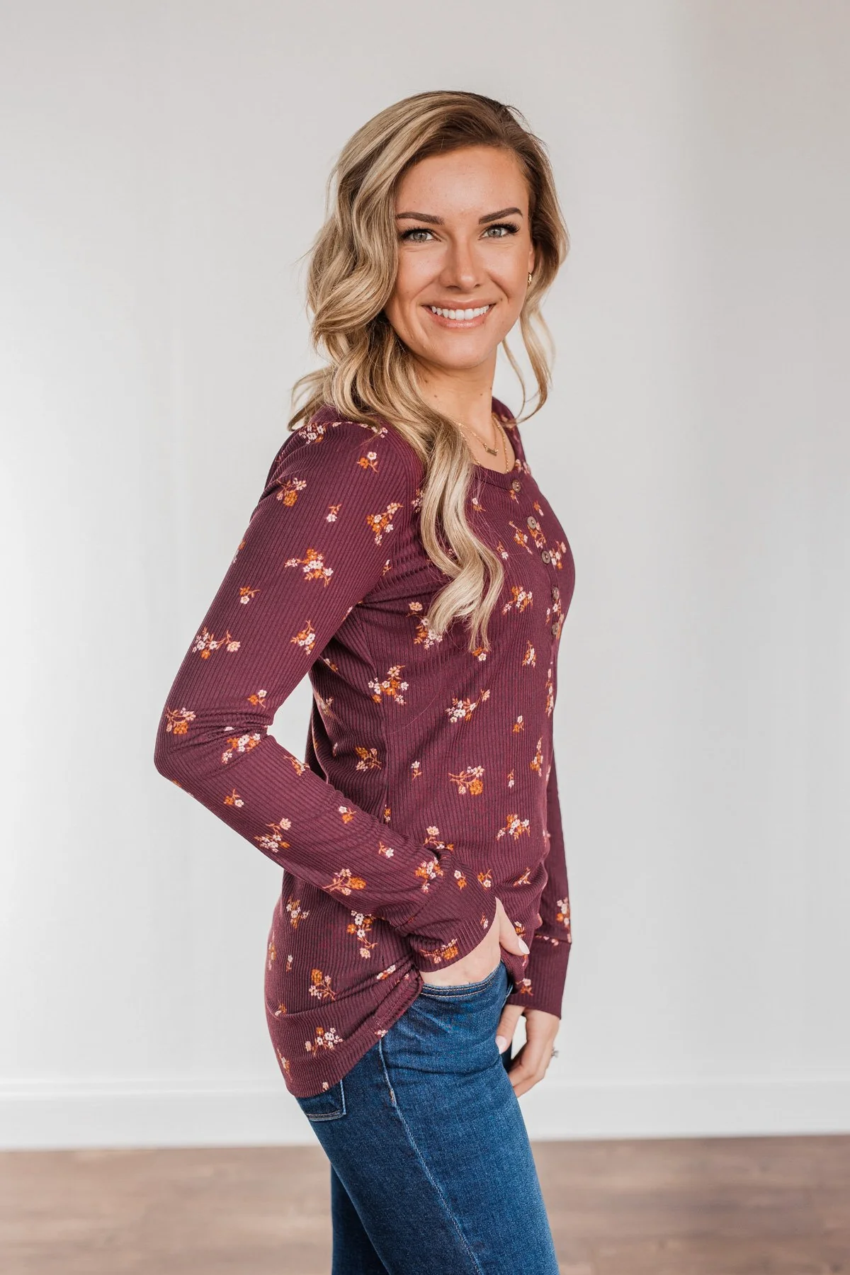 Piercing Beauty Long Sleeve Top- Plum - Image 12