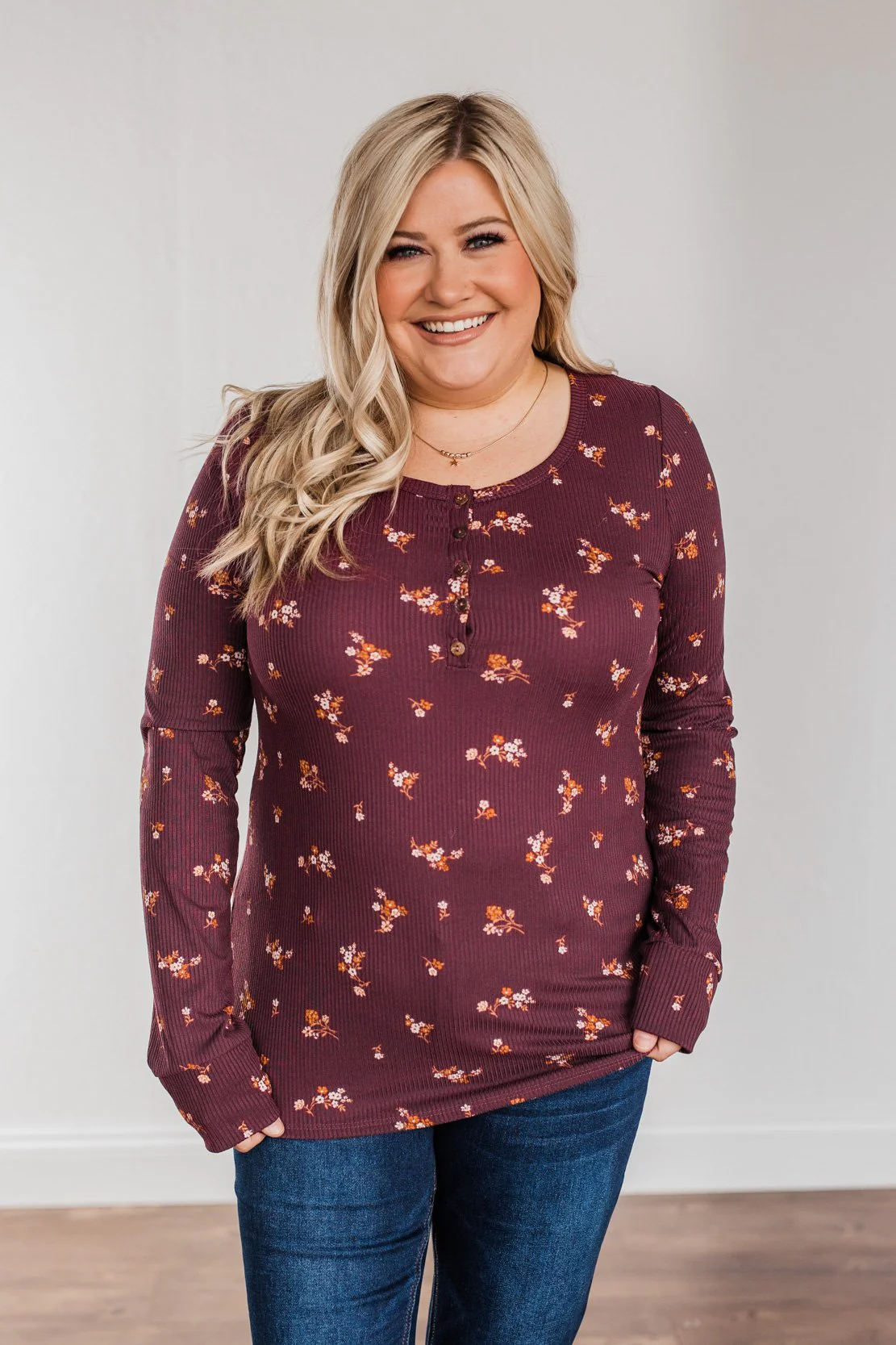 Piercing Beauty Long Sleeve Top- Plum - Image 6