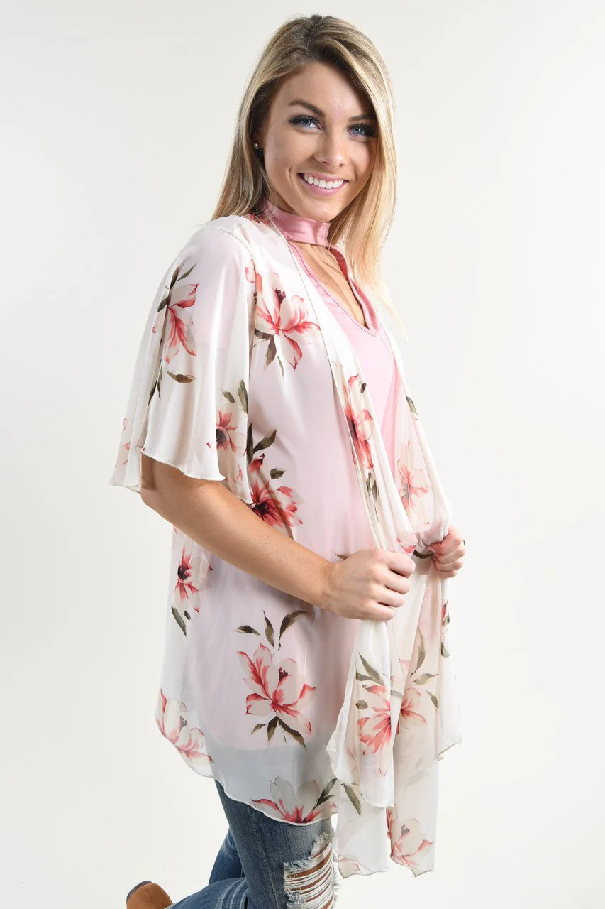 Pink Floral Kimono - Image 5