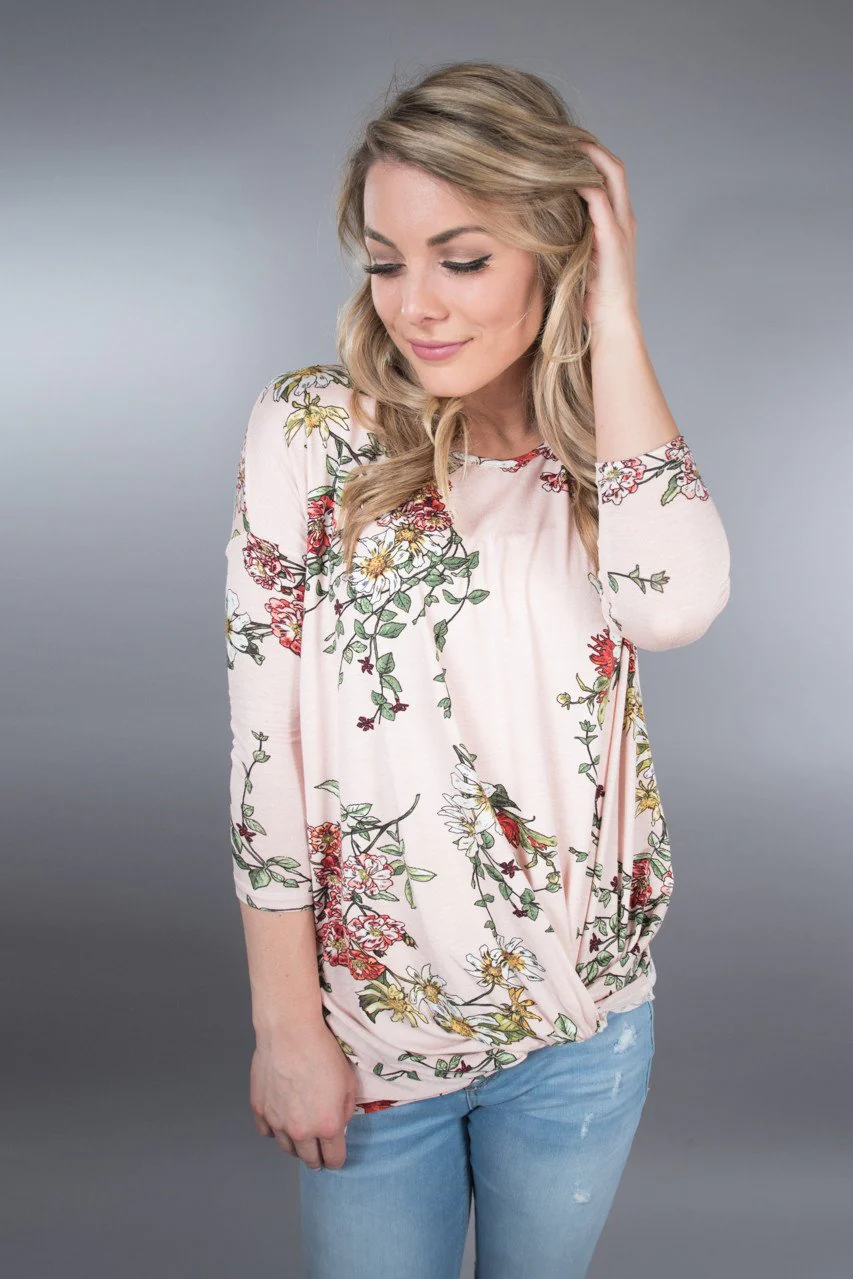 Pink Floral Knot Top - Image 4