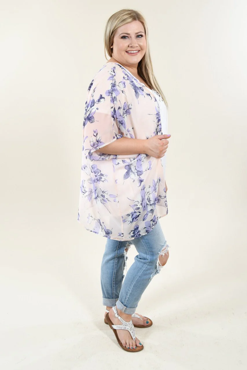 Pink & Purple Floral Kimono - Image 5