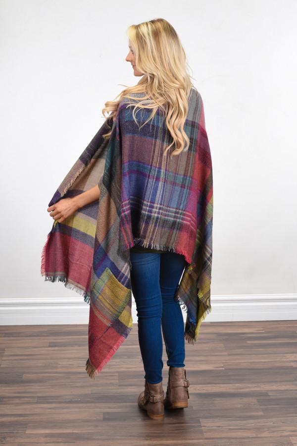 Pink & Purple Poncho Scarf - Image 8