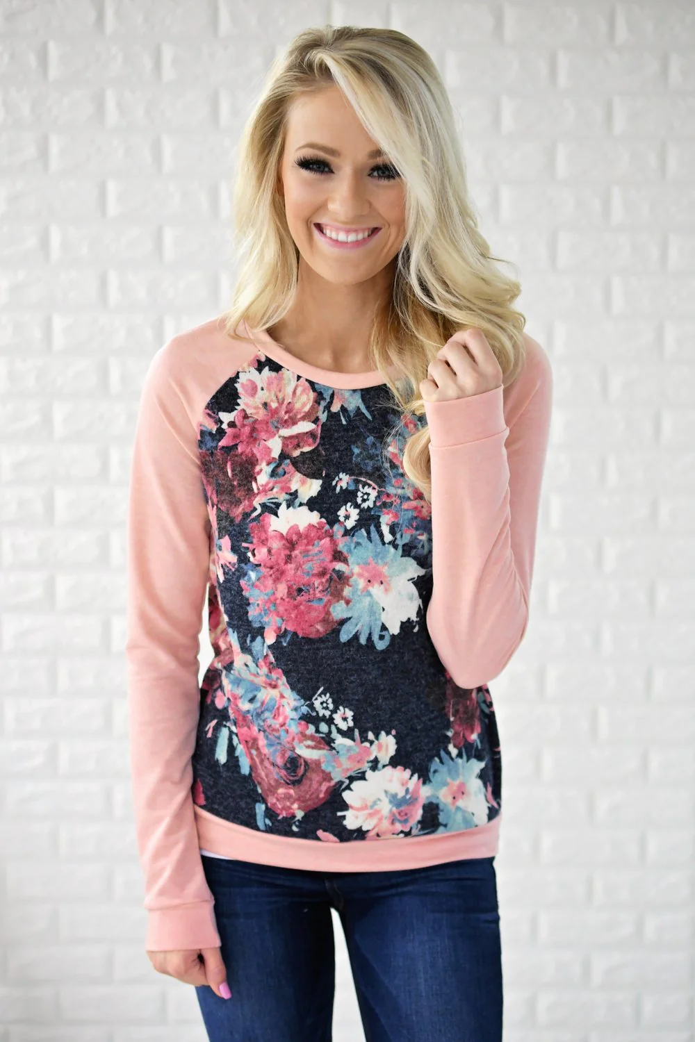 Pink Sleeve Floral Top - Image 3
