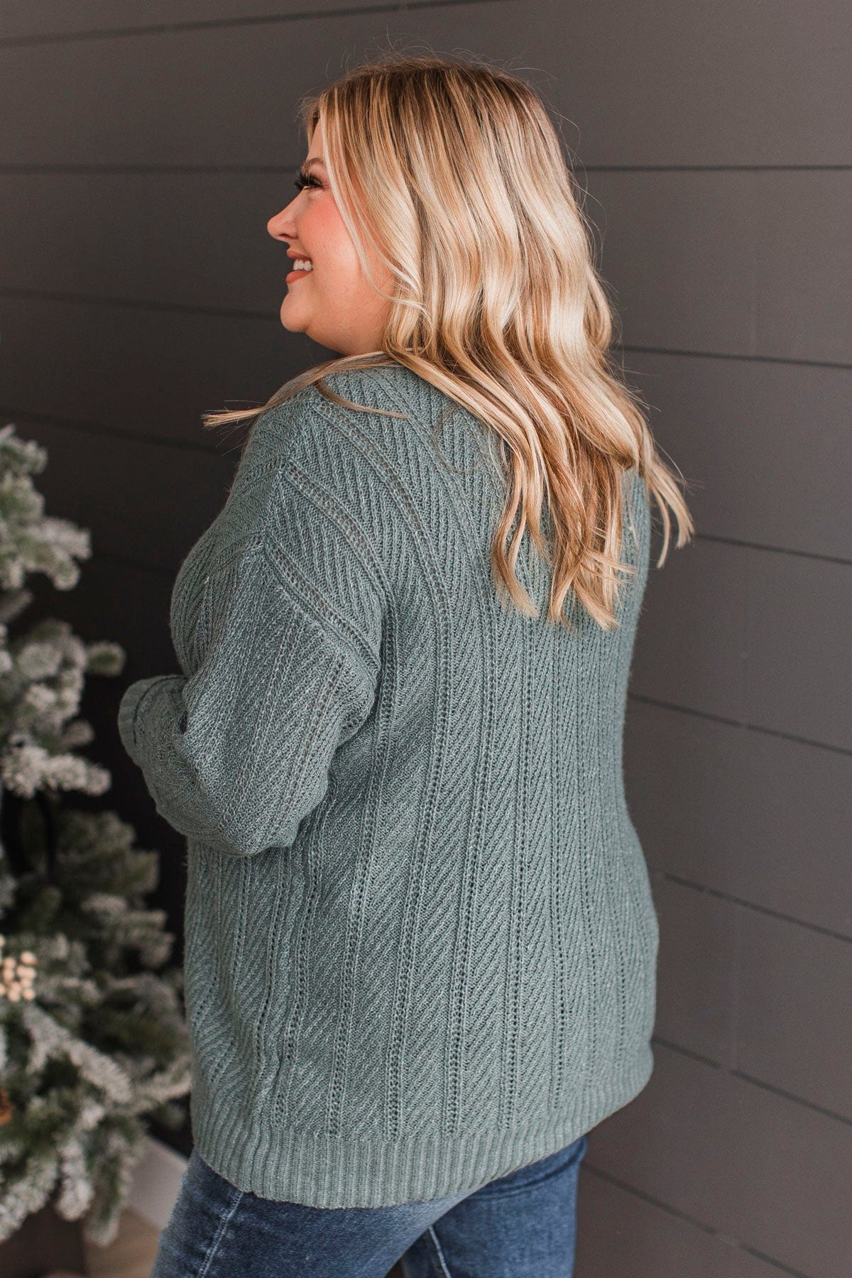 Pique Your Interest Knit Sweater- Dusty Olive - Image 5