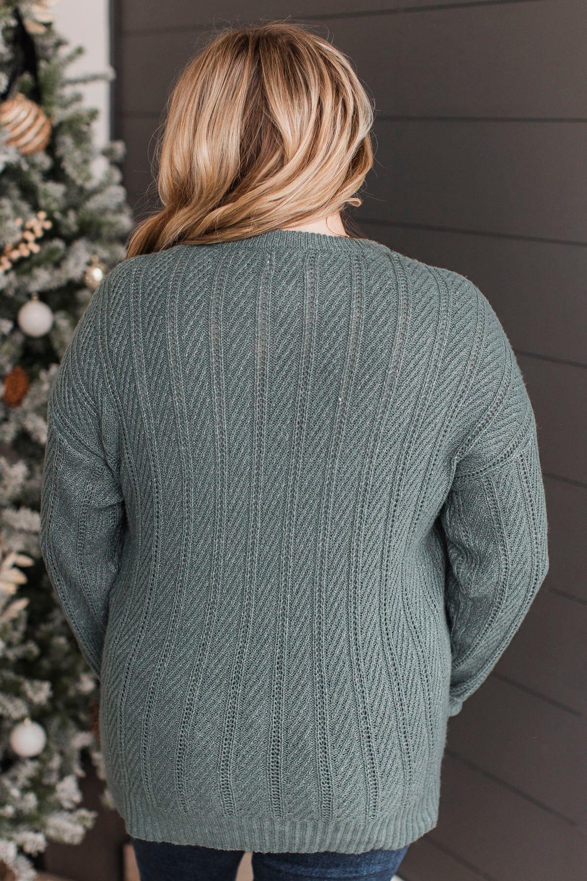Pique Your Interest Knit Sweater- Dusty Olive - Image 7