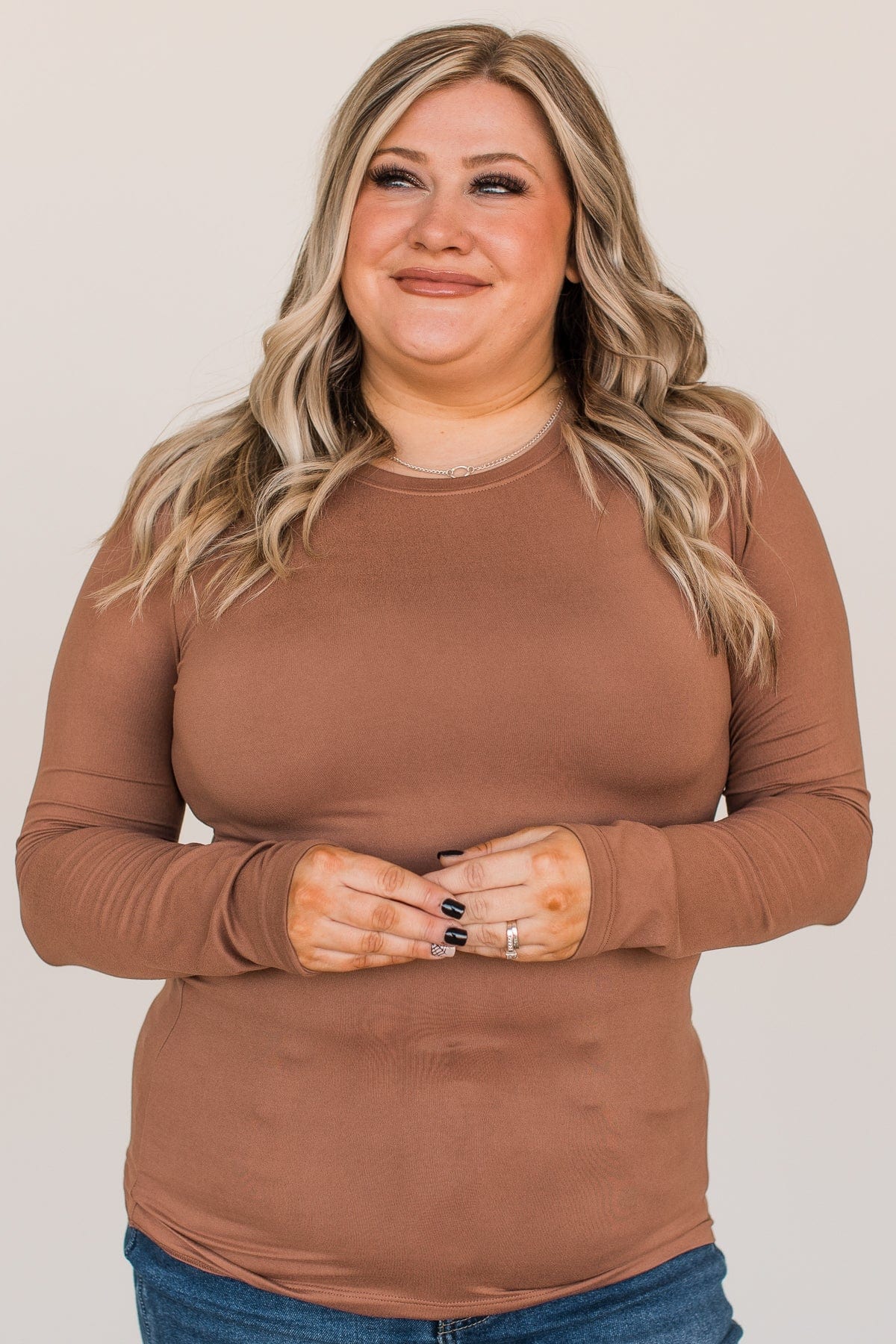 Places To Be Long Sleeve Top- Cocoa - Image 2
