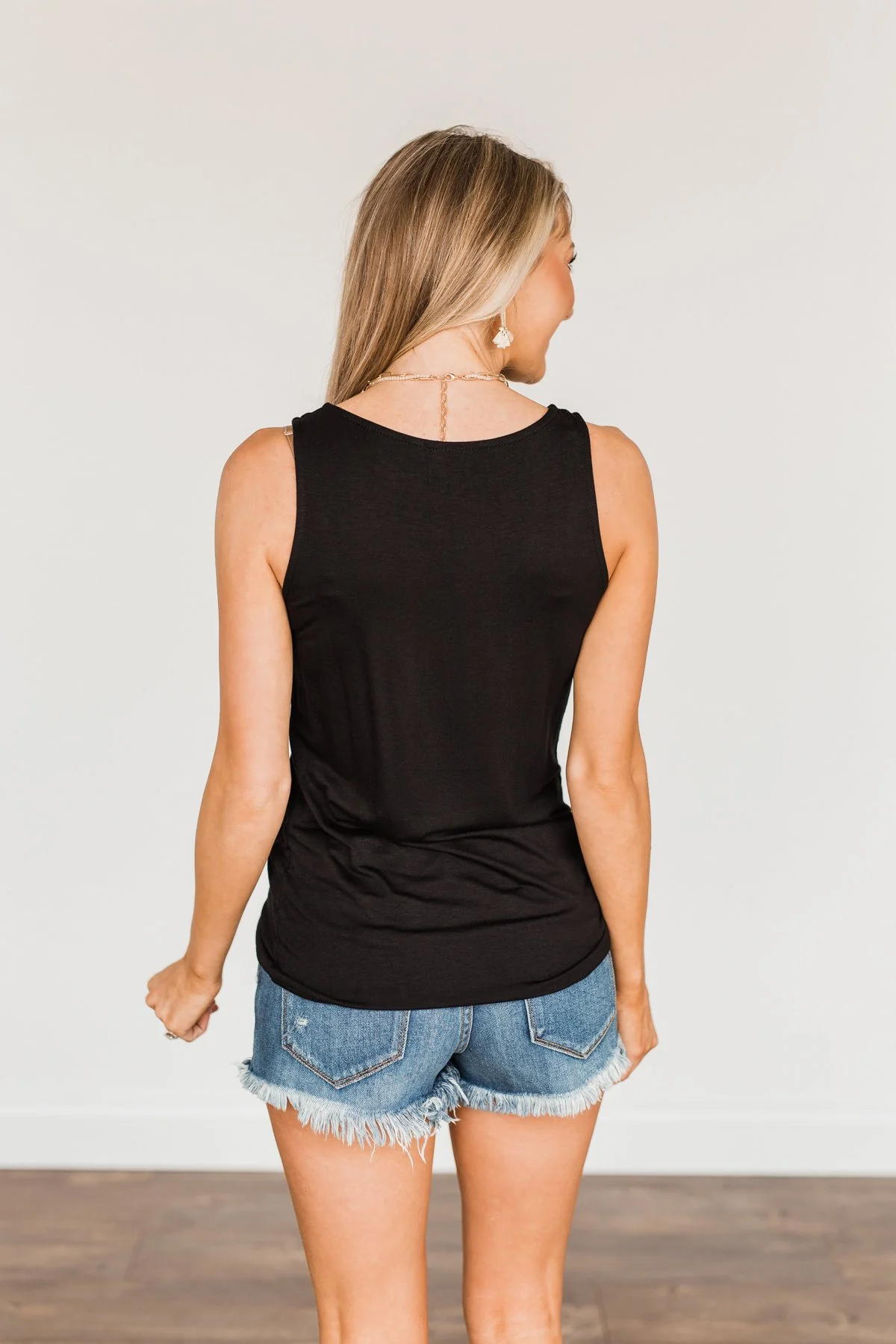 Places to Go Criss Cross Tank Top- Black - Image 9