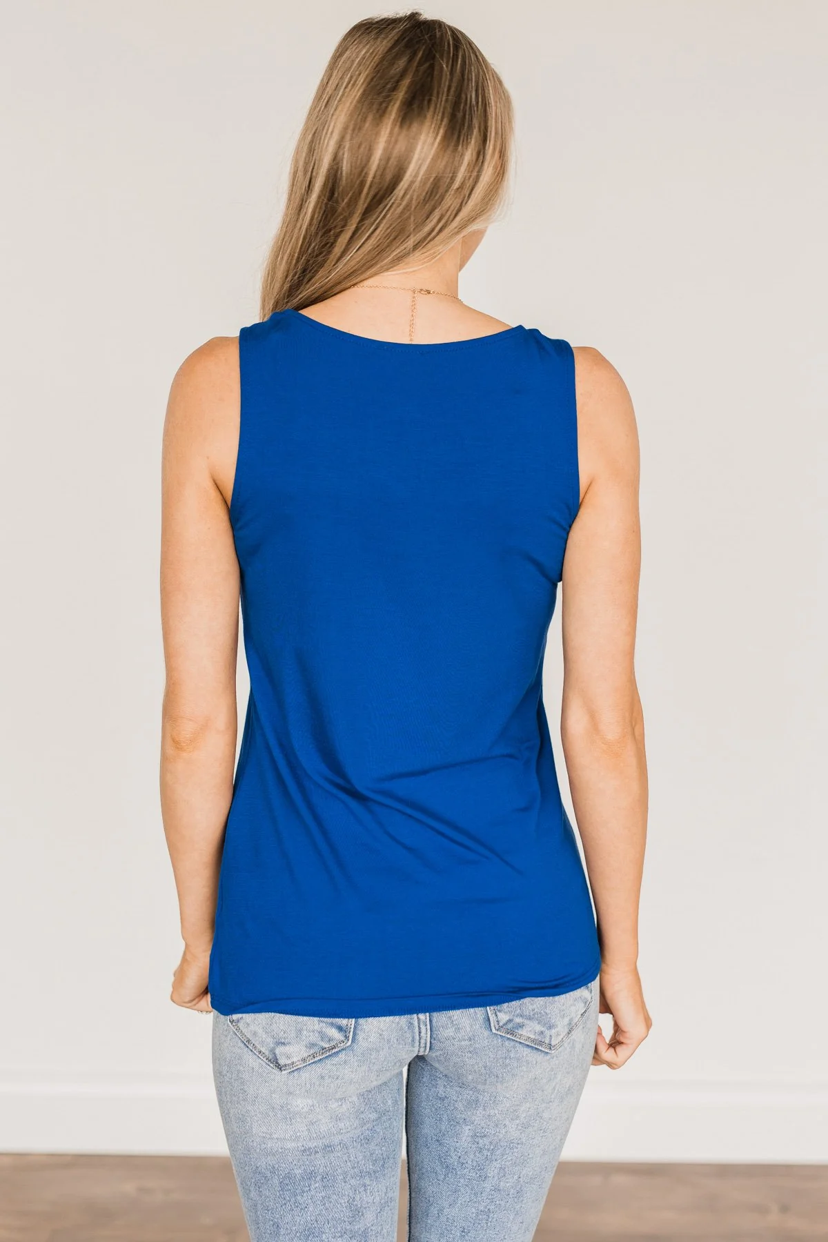 Places To Go Criss-Cross Tank Top- Royal Blue - Image 11