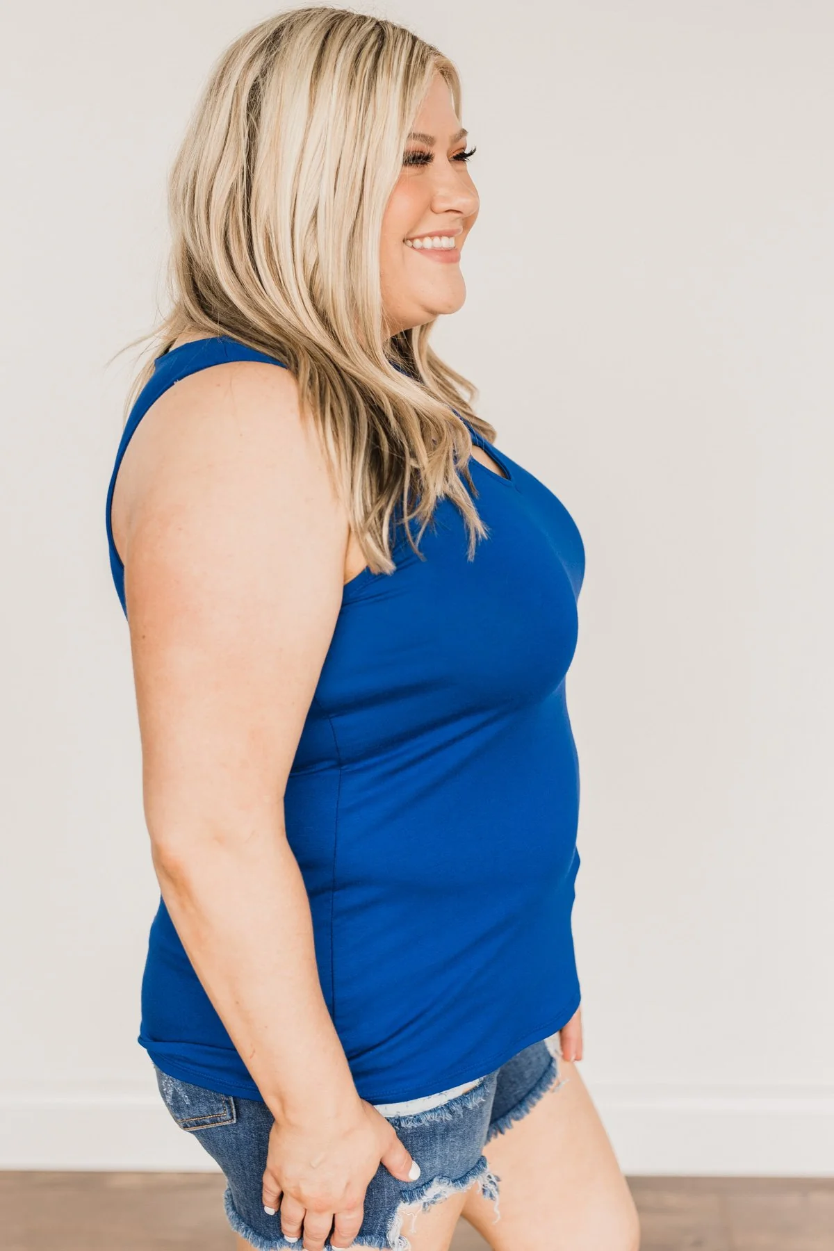 Places To Go Criss-Cross Tank Top- Royal Blue - Image 8