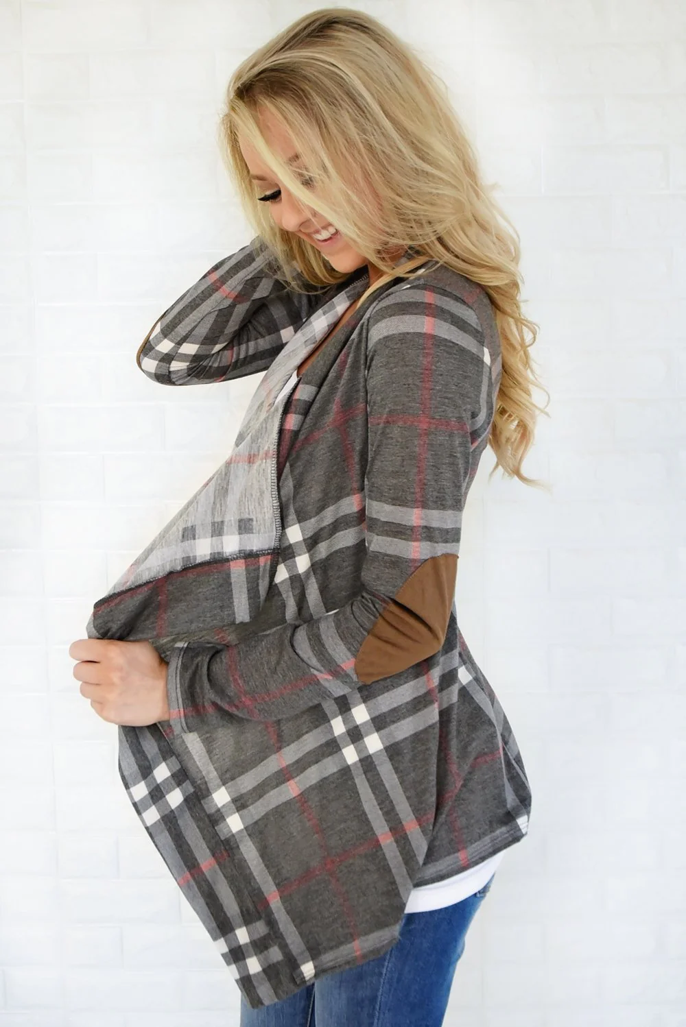Plaid About You Cardigan ~ Grey - Image 5