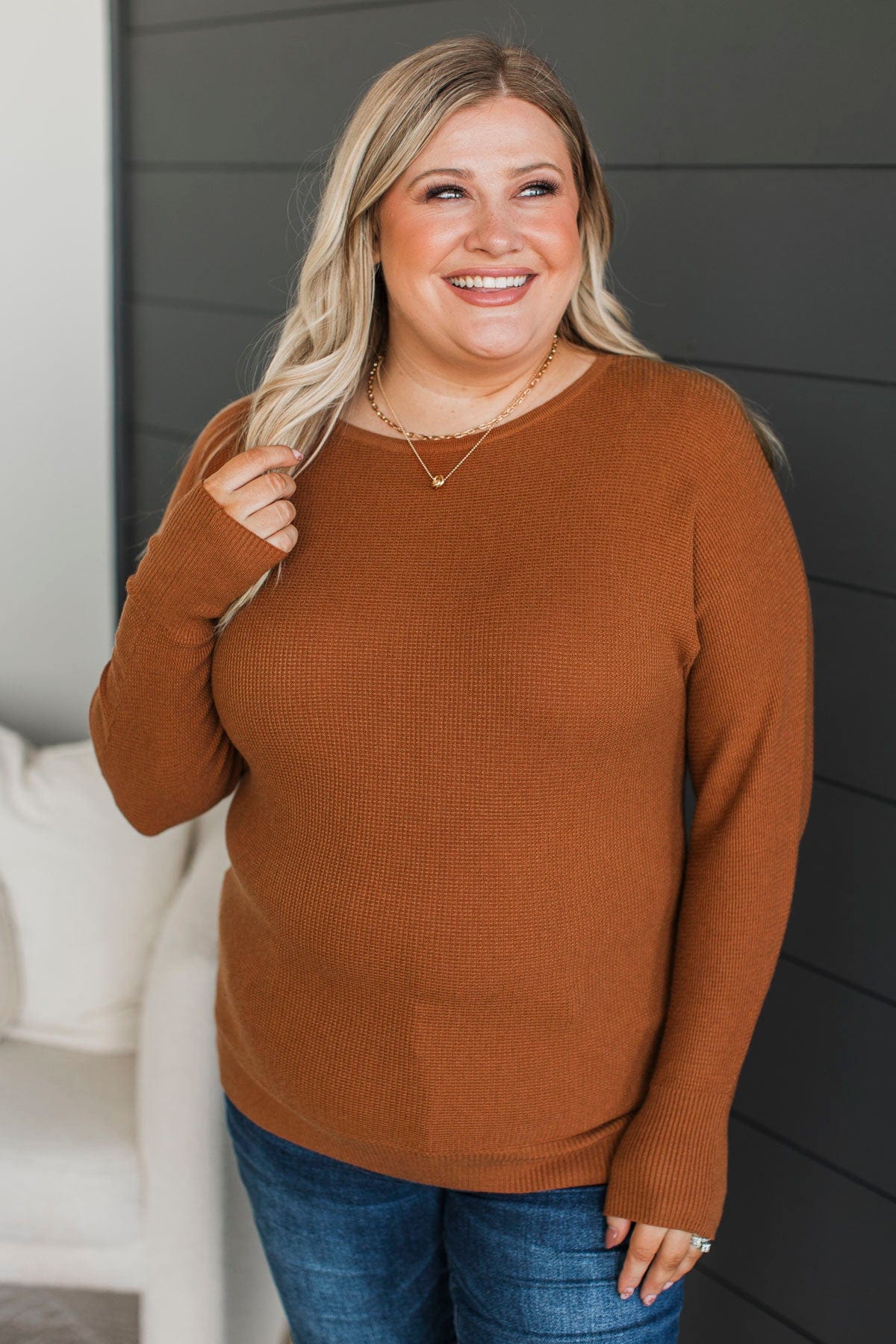 Play It Right Knit Sweater- Toffee - Image 2