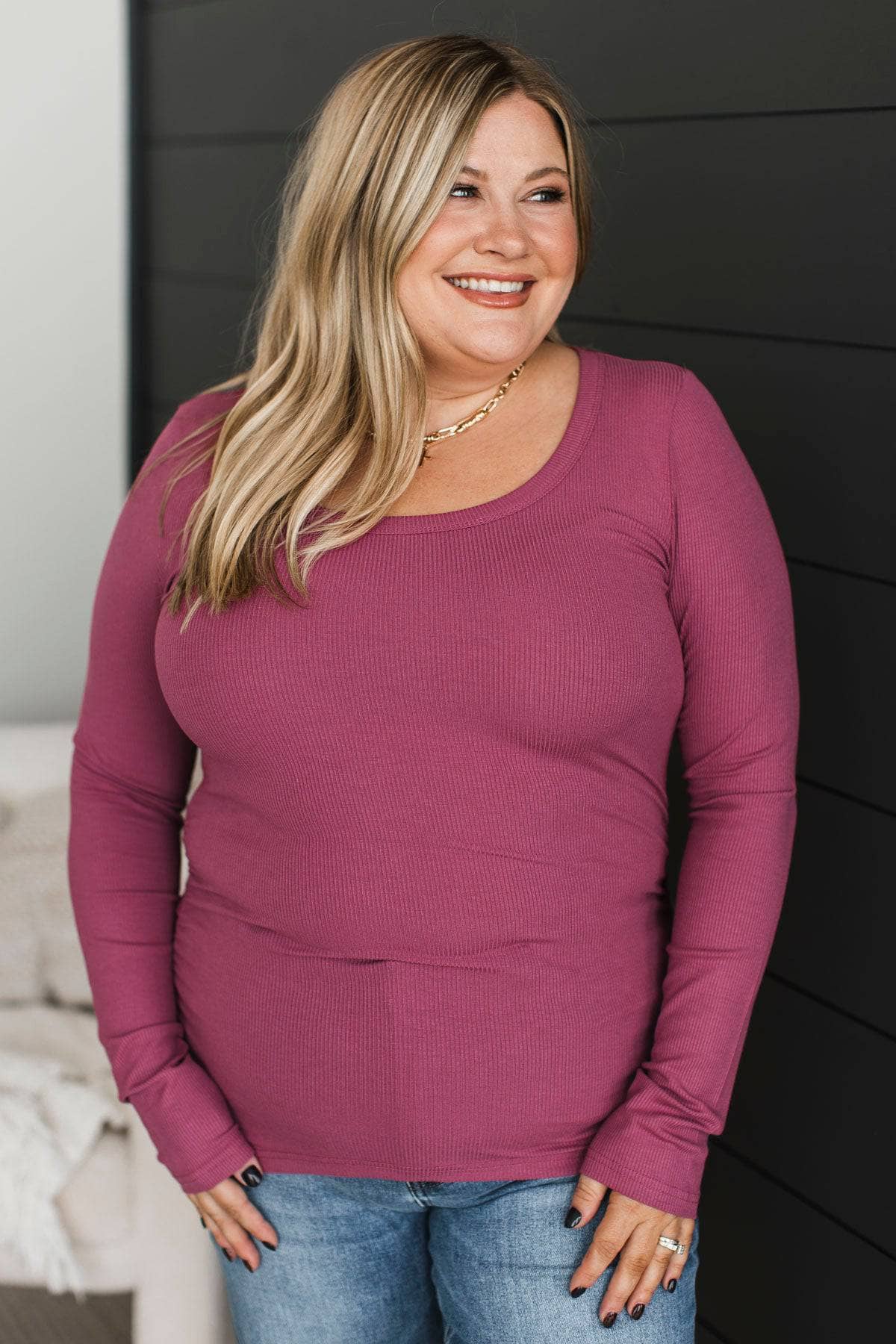 Play With My Heart Ruched Top- Berry - Image 4