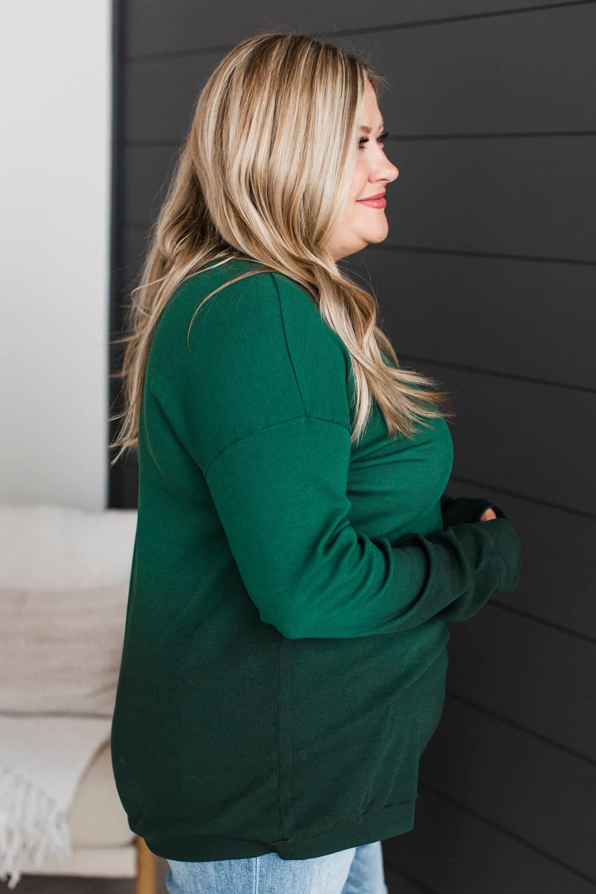 Play Your Part Ombre Ribbed Pullover Top- Wintergreen - Image 6
