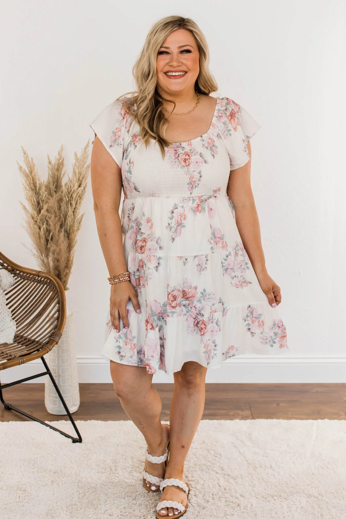 Pleasant Afternoon Mini Dress- Ivory - Image 3