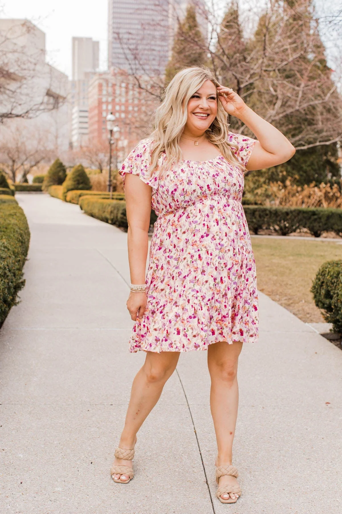 Pleasant Afternoon Mini Dress- Pink