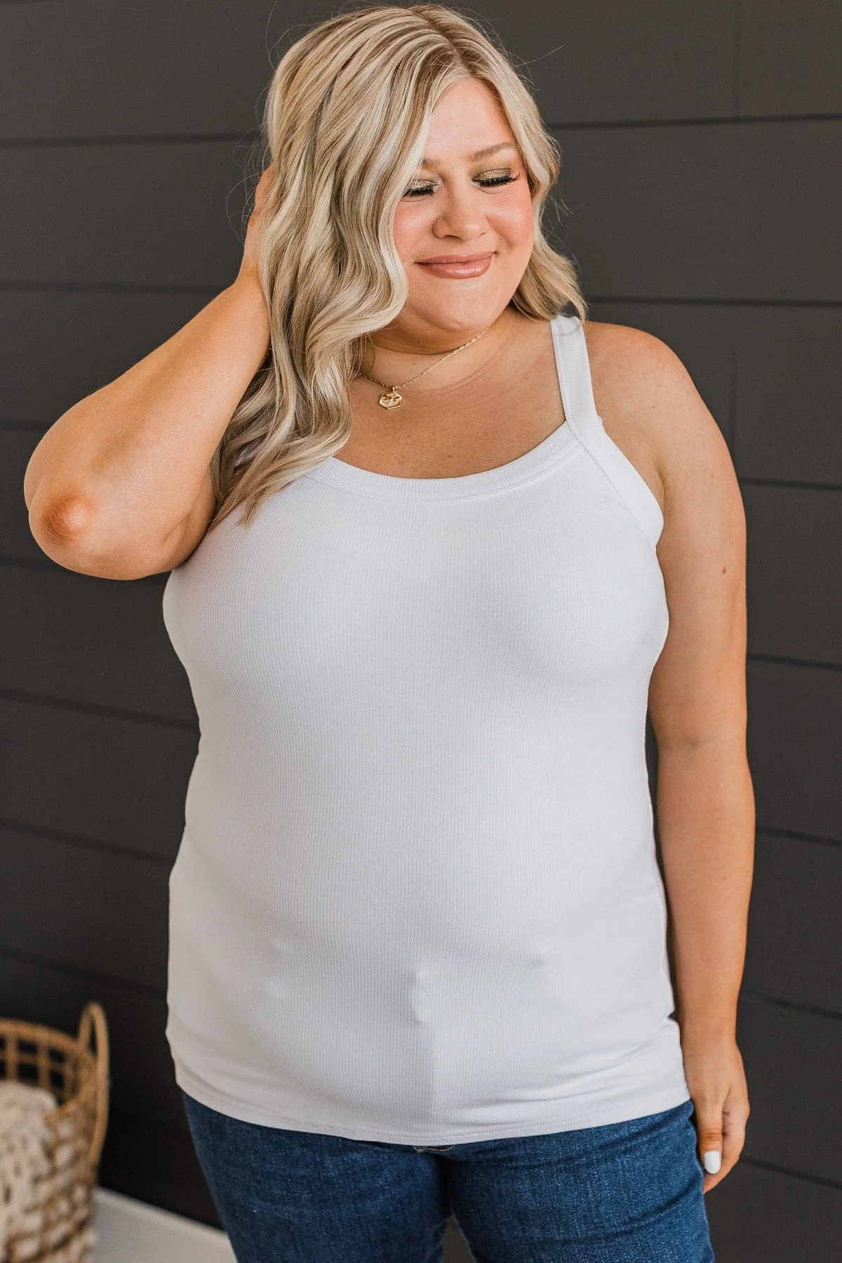 Pleasant Days Ribbed Knit Tank Top- Off-White - Image 4