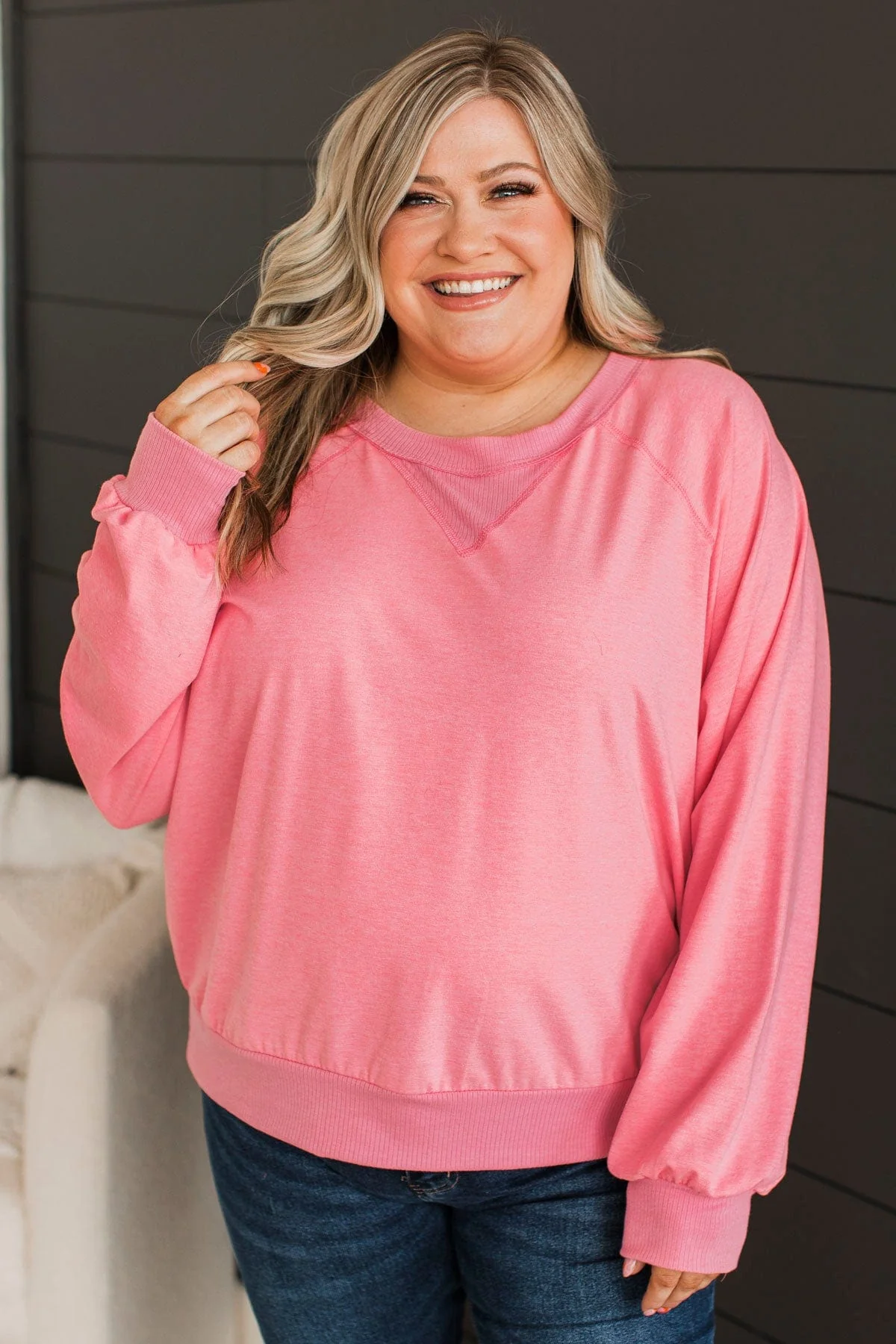 Pleased To Be Here Knit Top- Neon Pink - Image 4