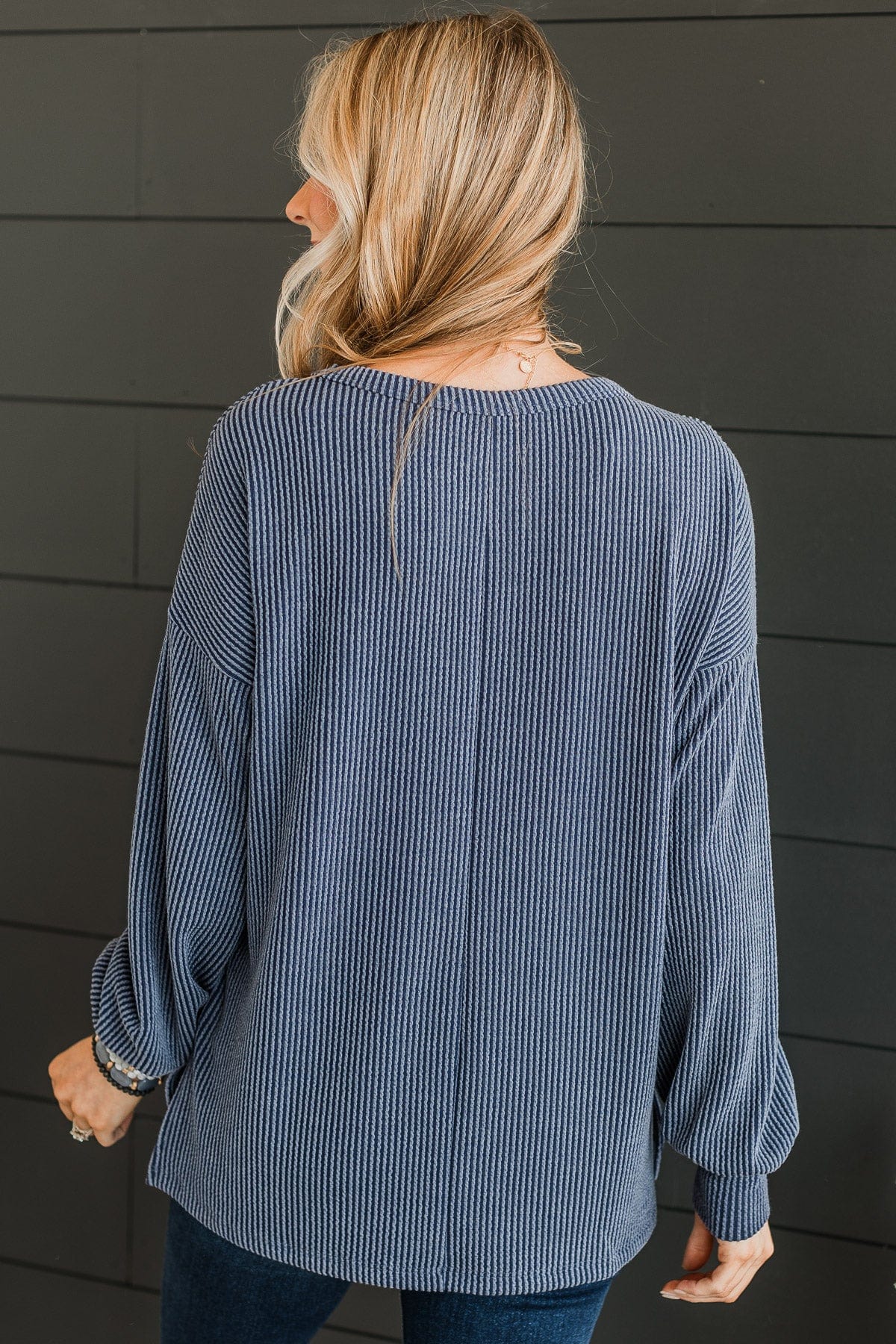 Pleased To Meet You Knit Top- Navy - Image 8