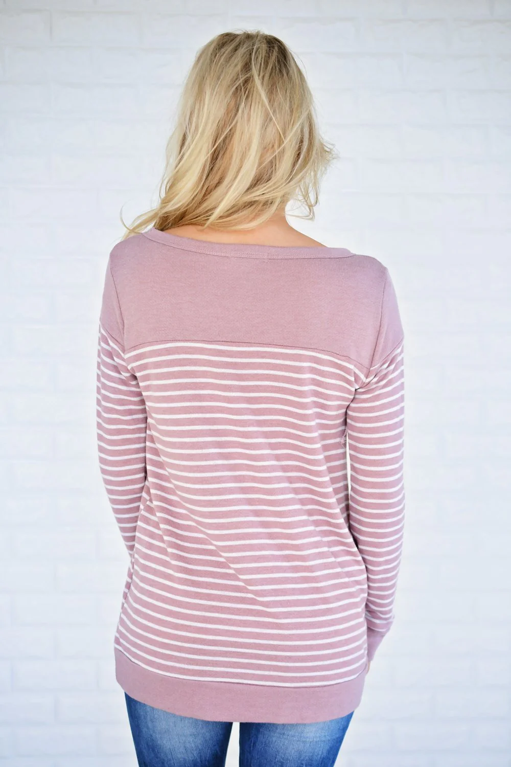 Pleased To Meet You Mauve Striped Top - Image 6