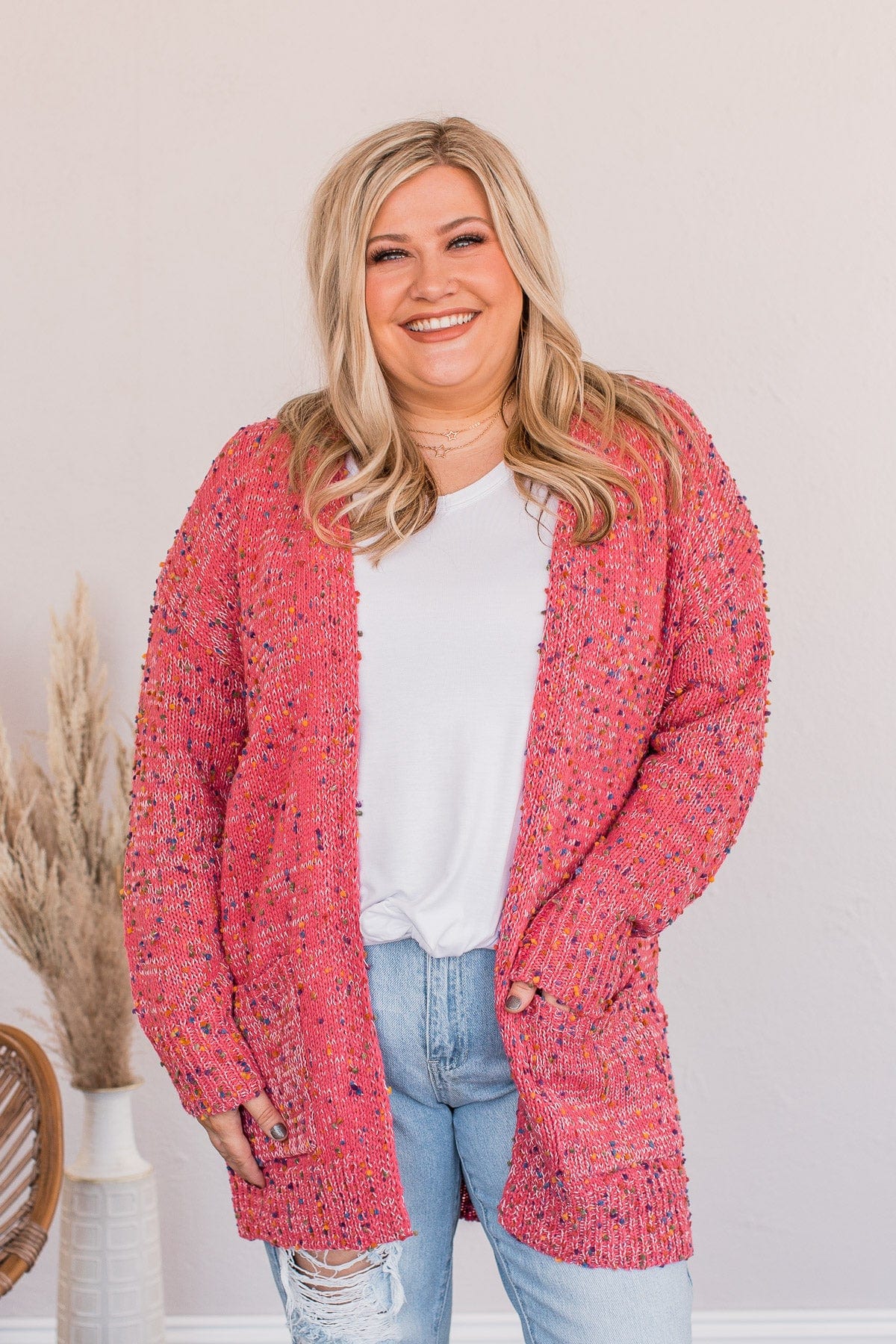 Pleased With Myself Confetti Cardigan- Pink - Image 8