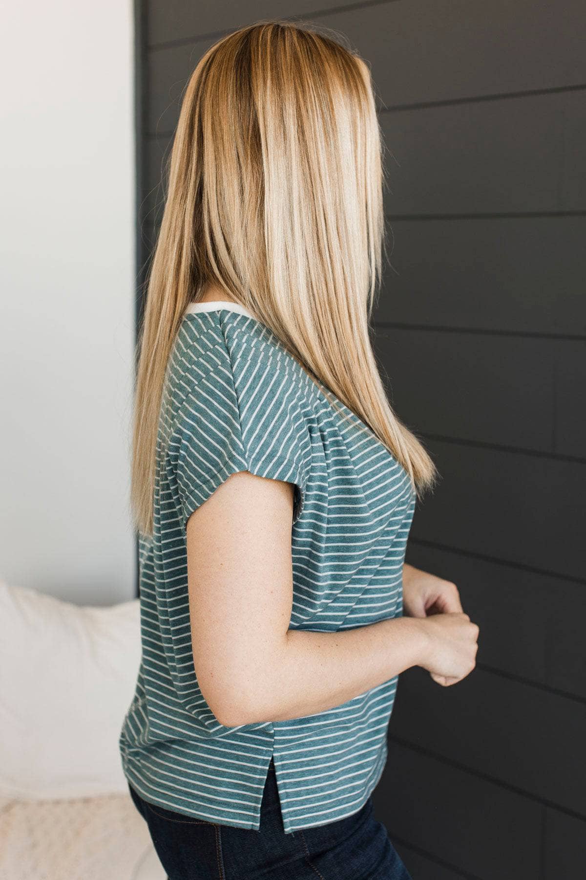 Pleasing Enchantments Pleated Top- Teal - Image 5