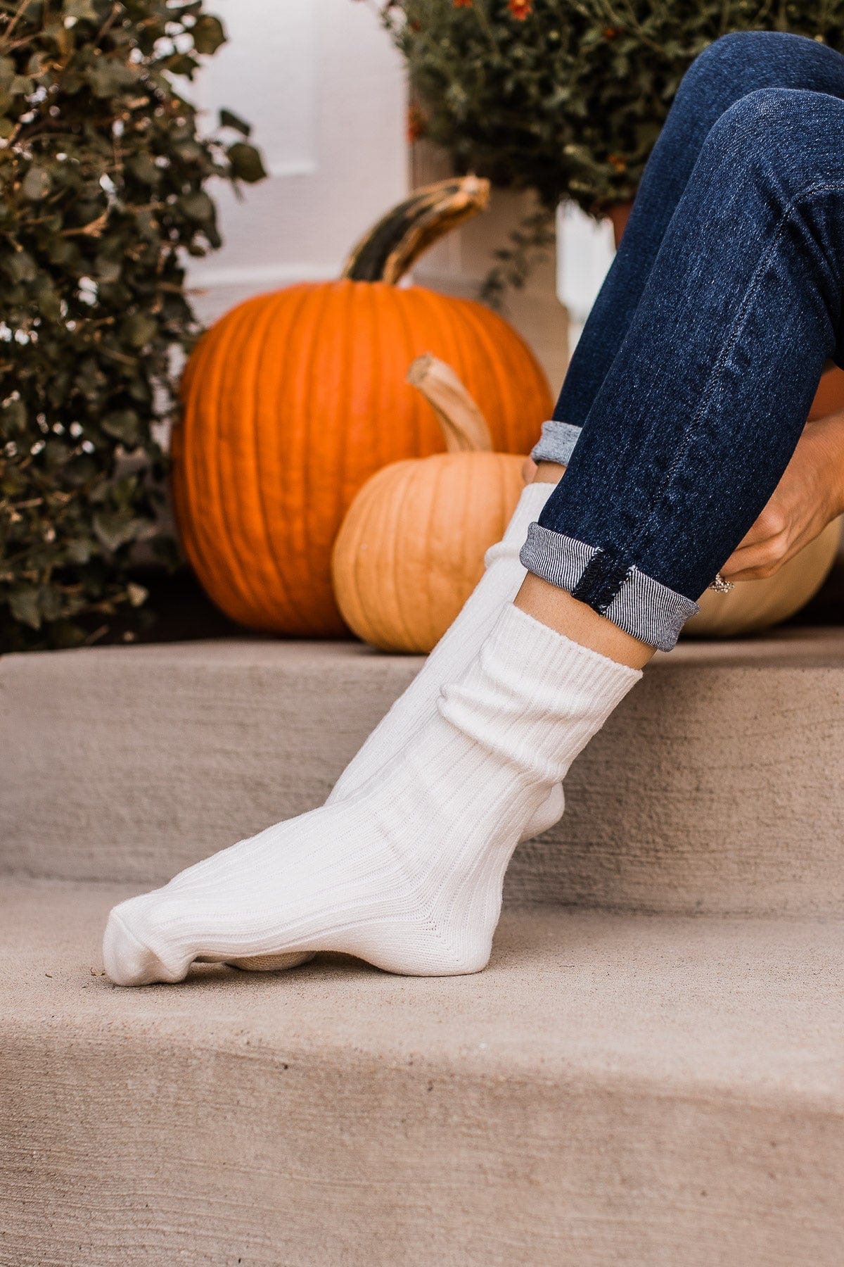 Plush Knit Socks- Ivory - Image 5