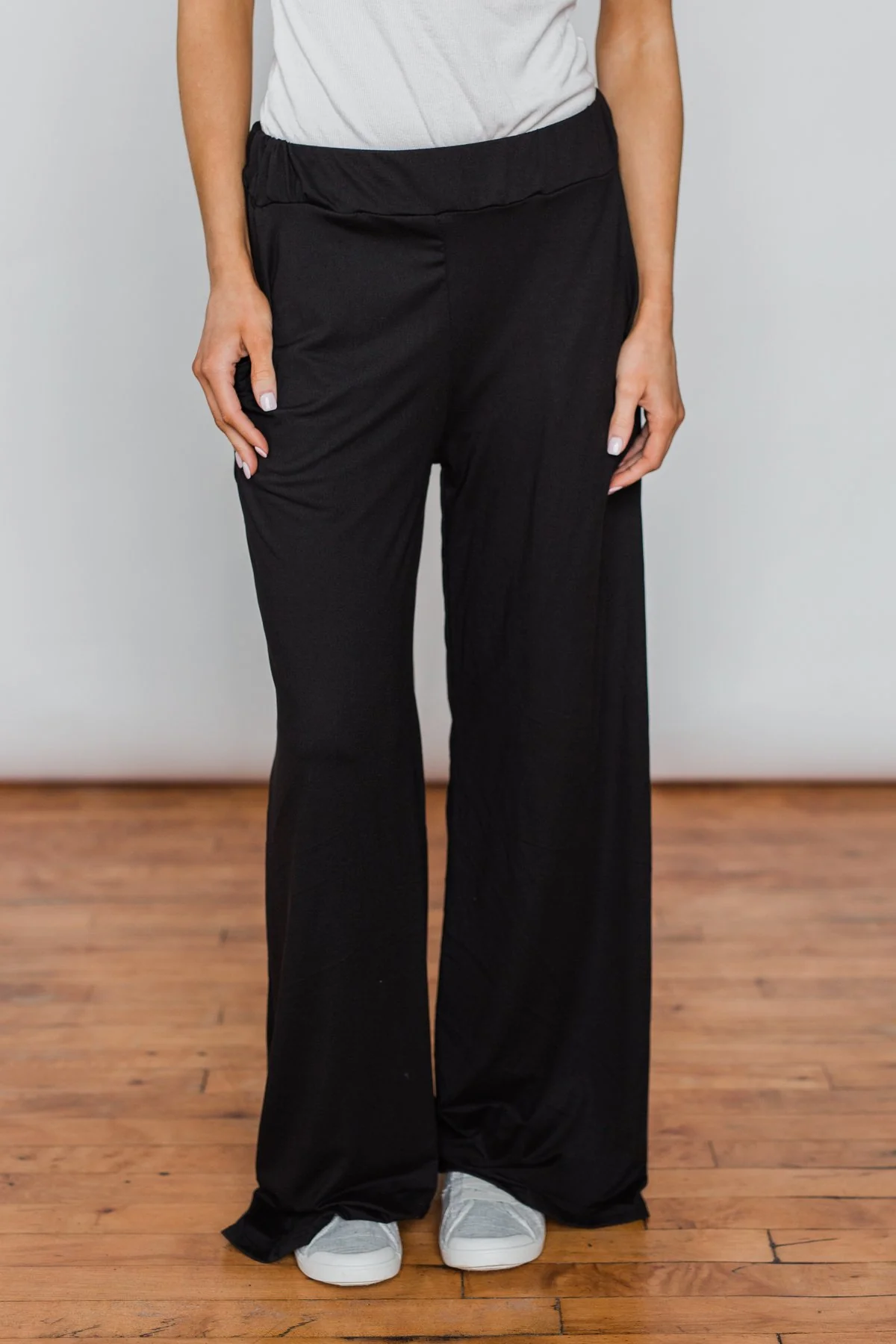 Pocket Lounge Pants - Solid Black - Image 2