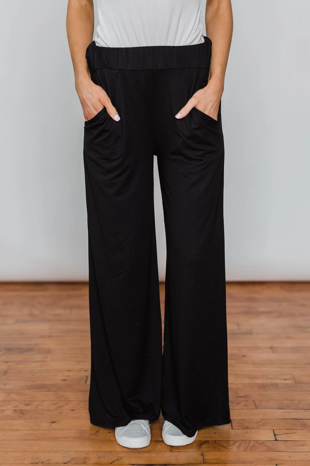 Pocket Lounge Pants - Solid Black - Image 3