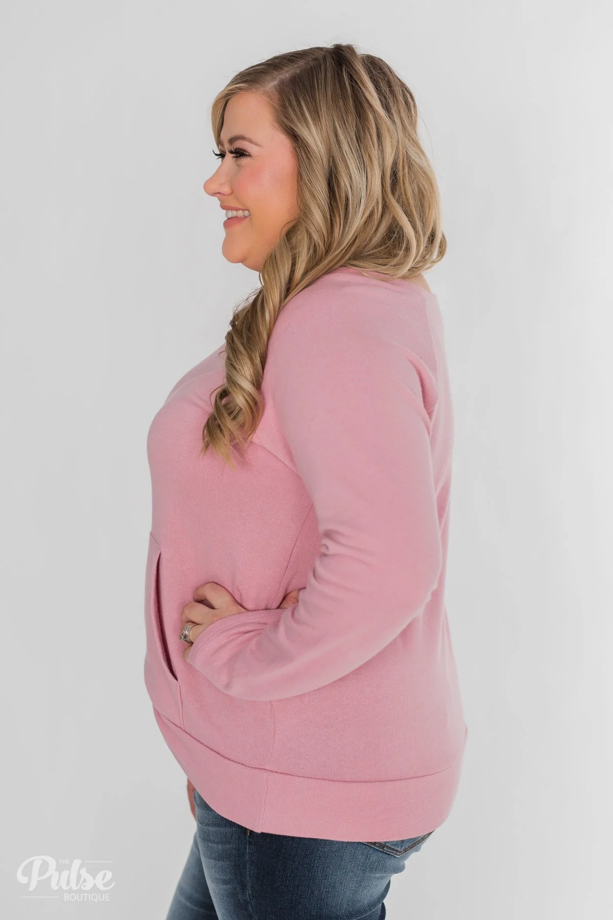 Pocket Pullover Top - Dusty Pink - Image 18