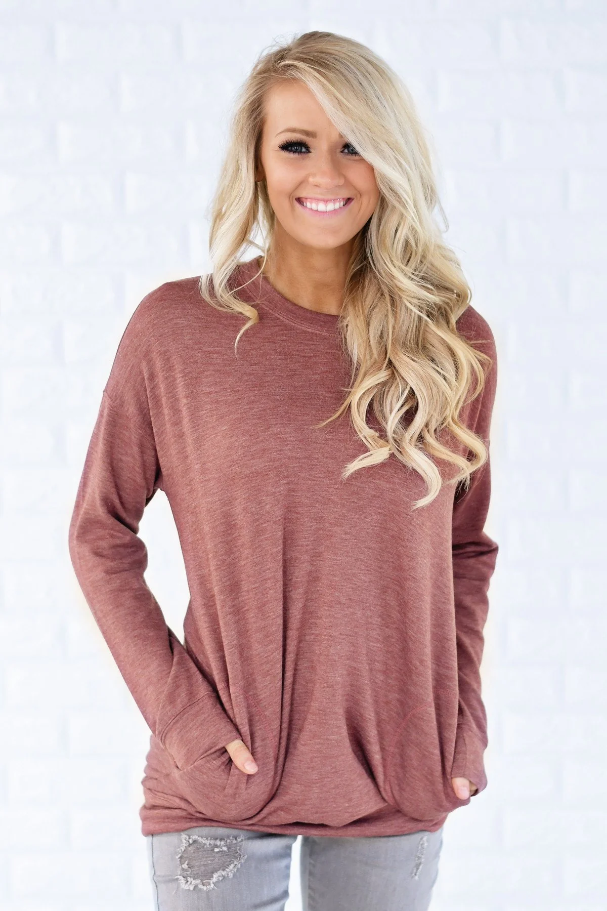 Pocket Sweater - Rust Red - Image 2