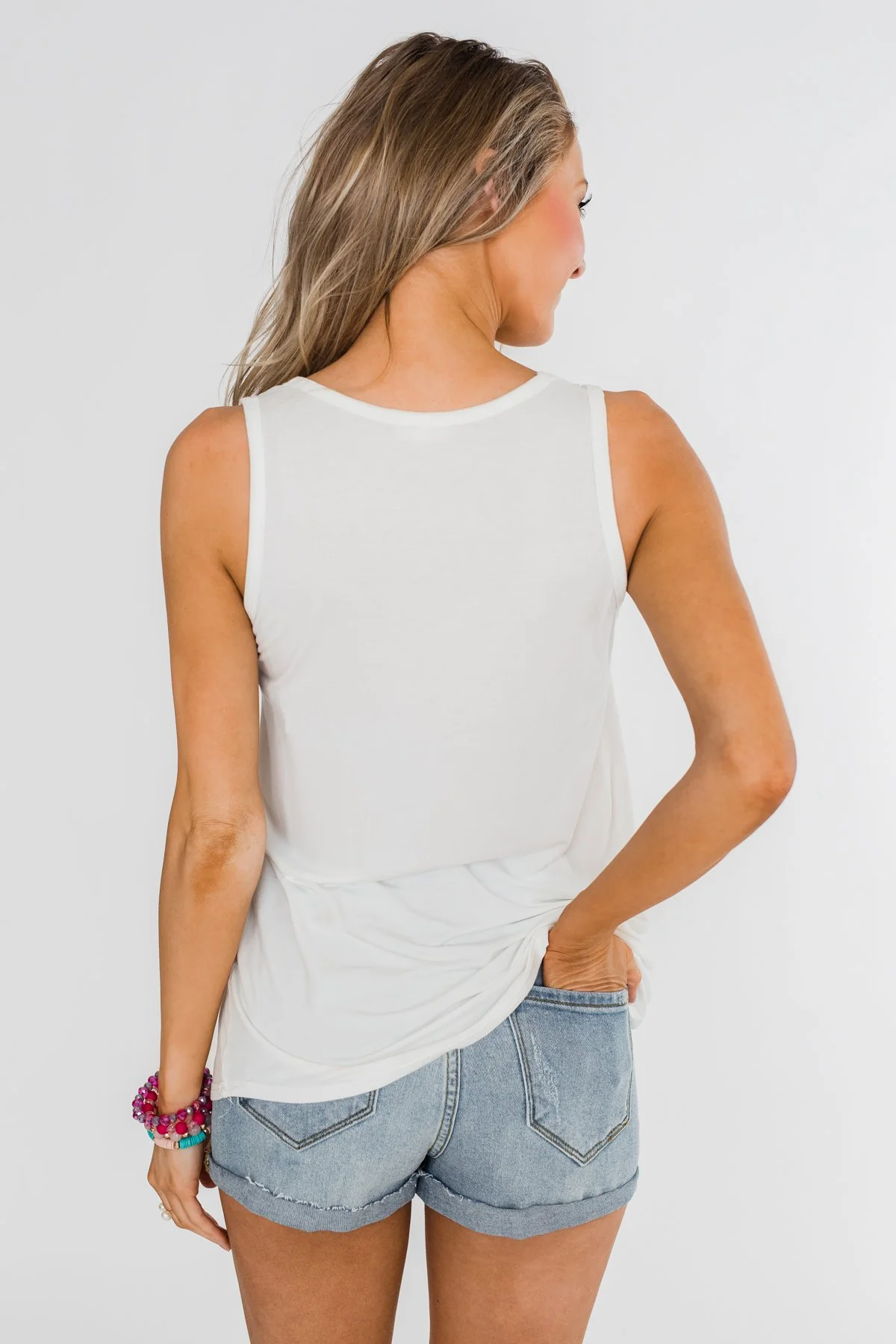 Pocketful of Color Tank Top- Ivory - Image 11