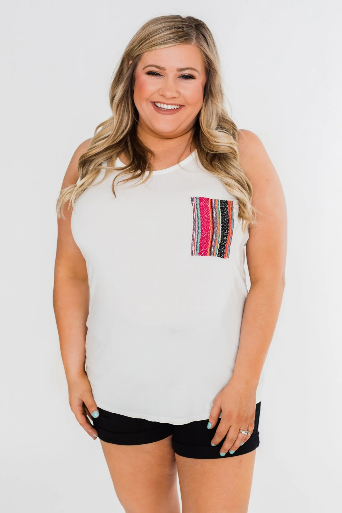 Pocketful of Color Tank Top- Ivory - Image 2