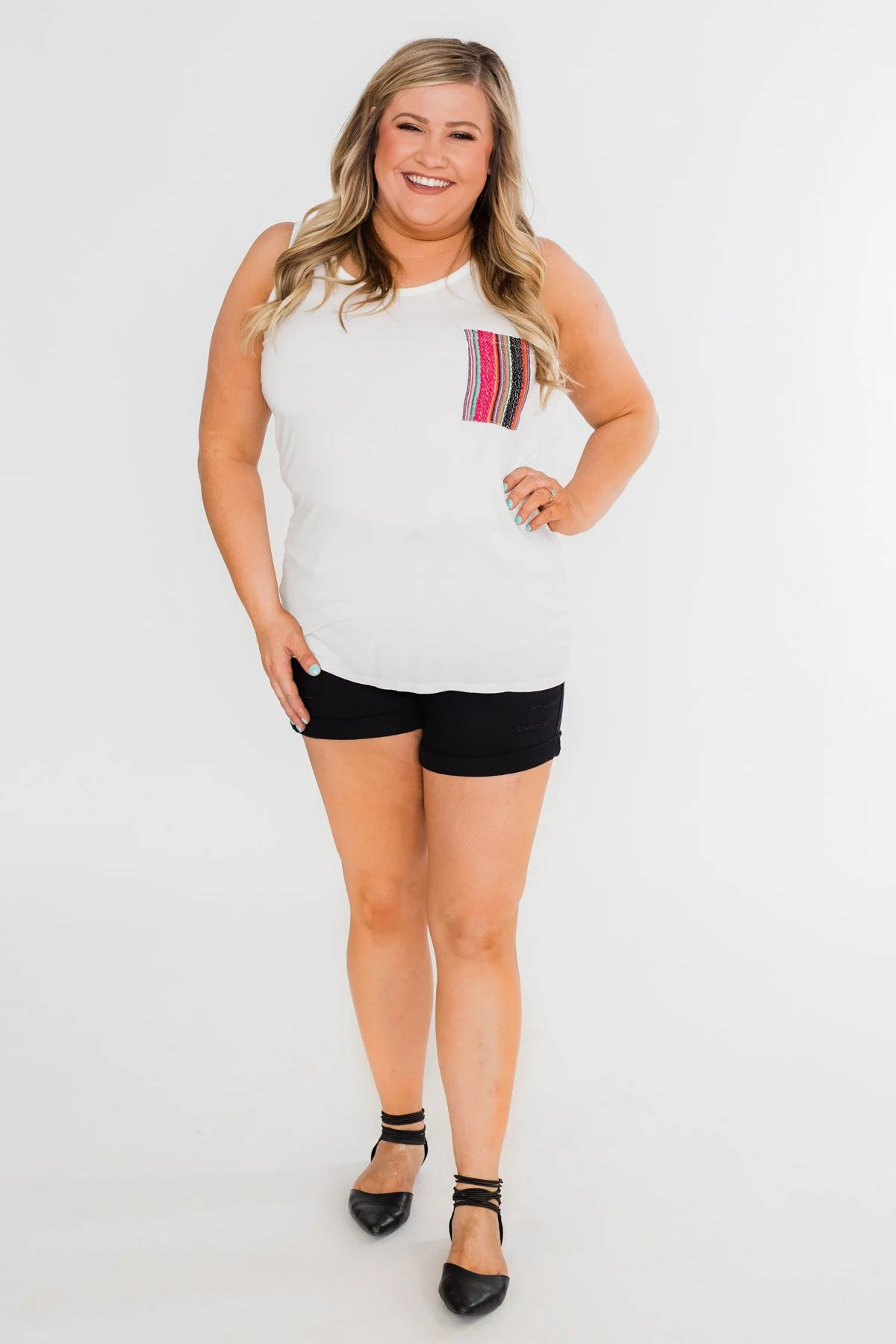 Pocketful of Color Tank Top- Ivory - Image 3