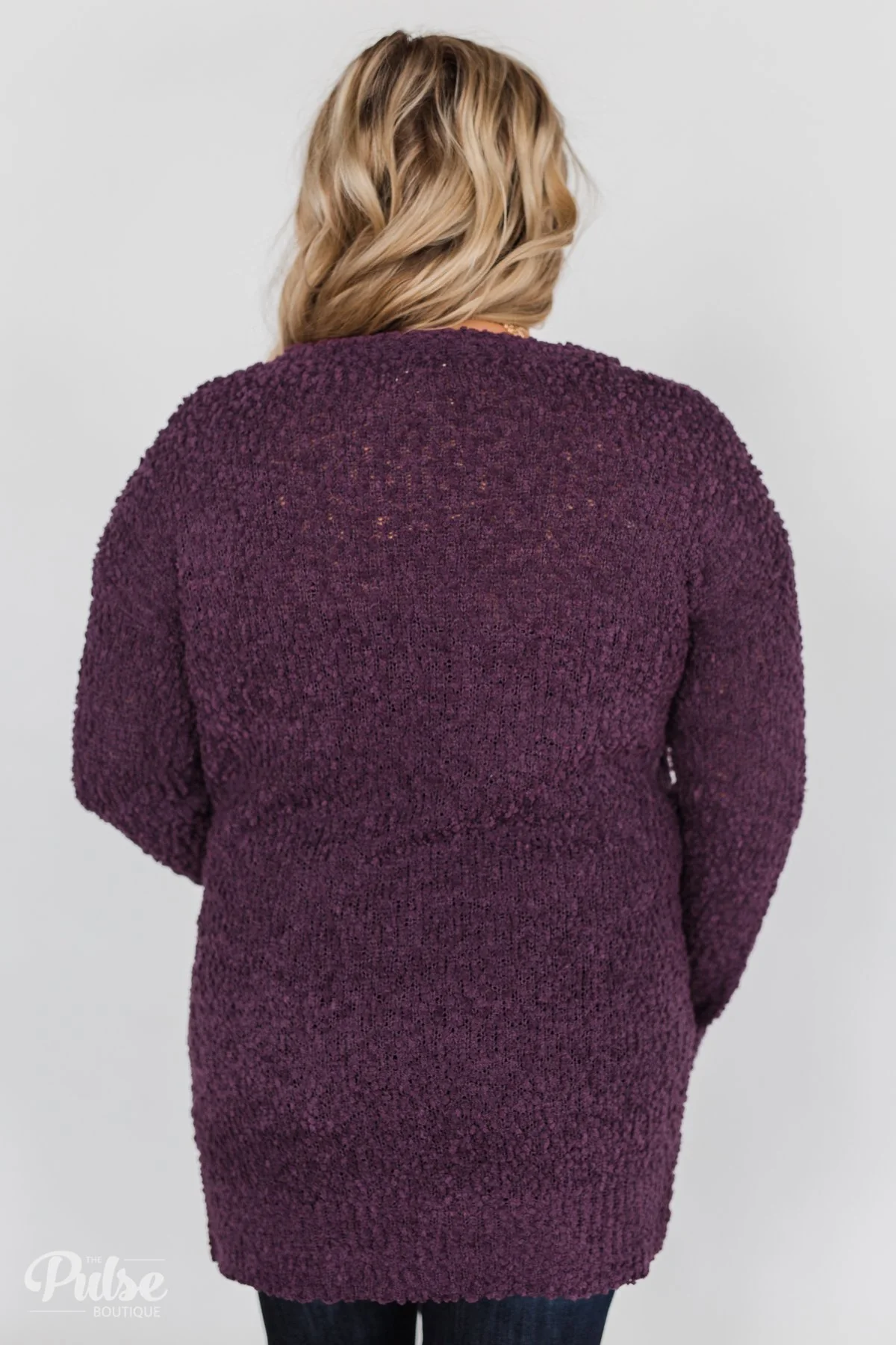 Popcorn Cardigan - Eggplant - Image 7
