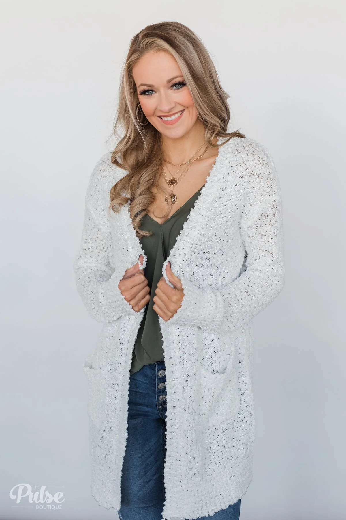 Popcorn Cardigan - Ivory - Image 3