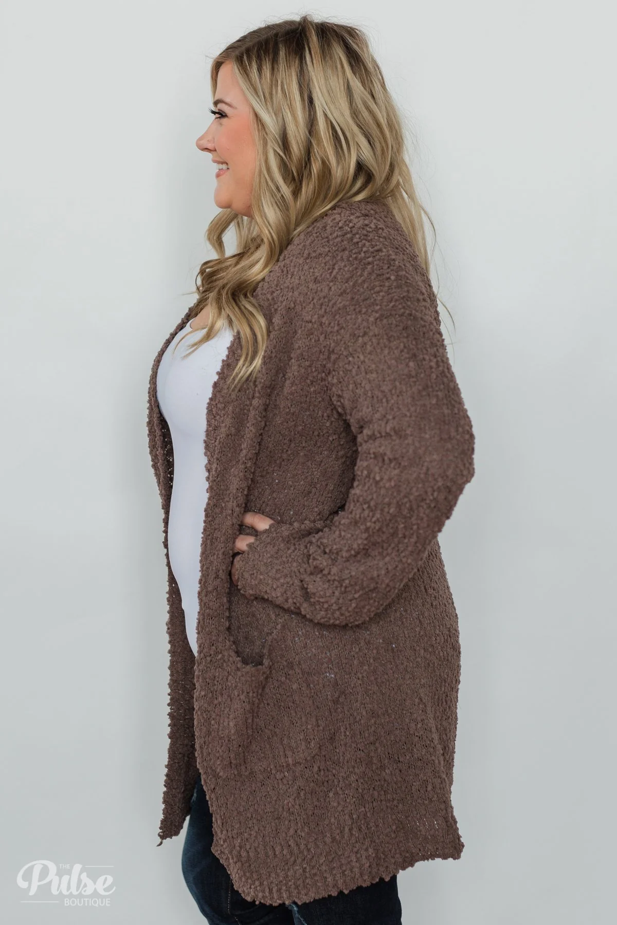 Popcorn Cardigan- Mocha - Image 15