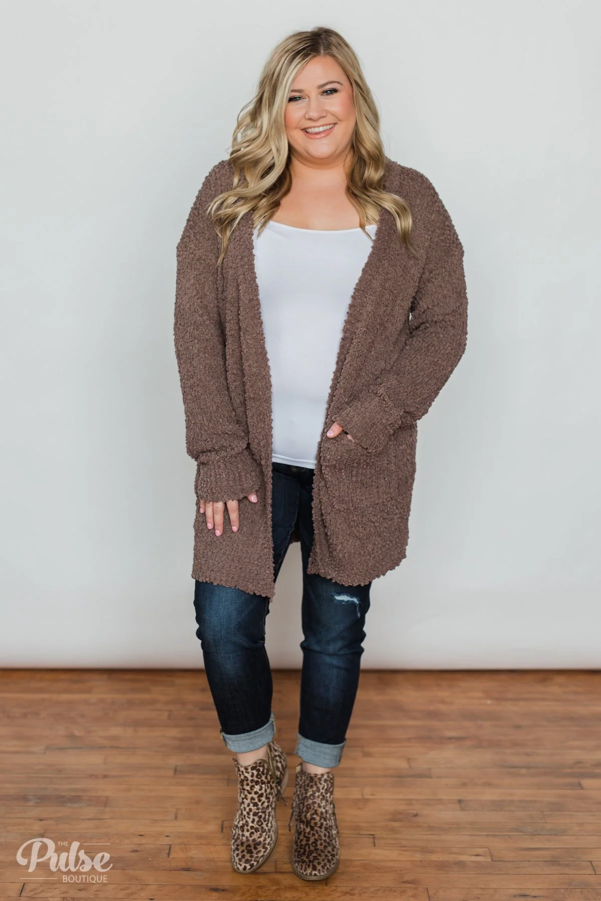Popcorn Cardigan- Mocha - Image 5