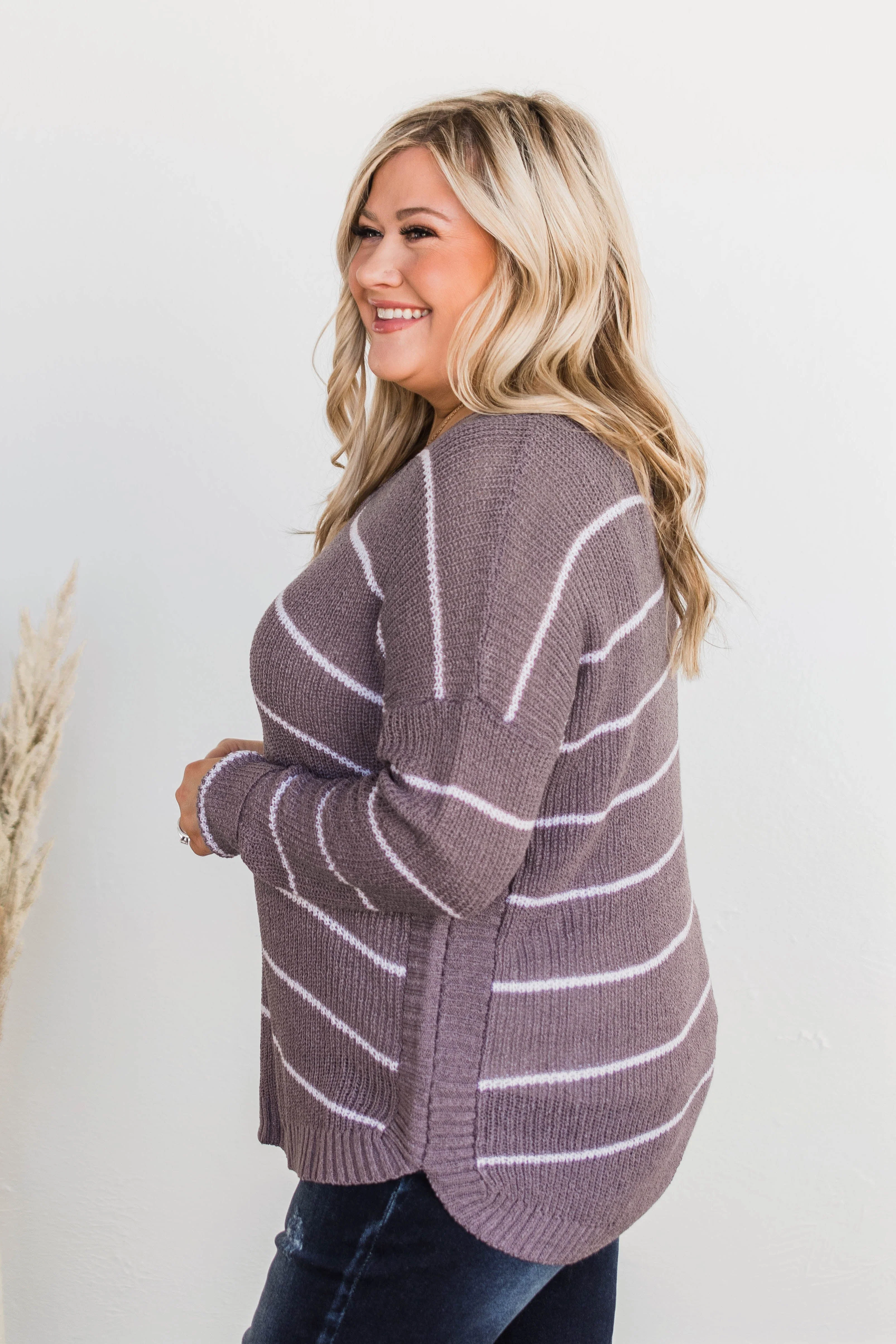 Pot Of Gold Striped Sweater- Lavender - Image 6