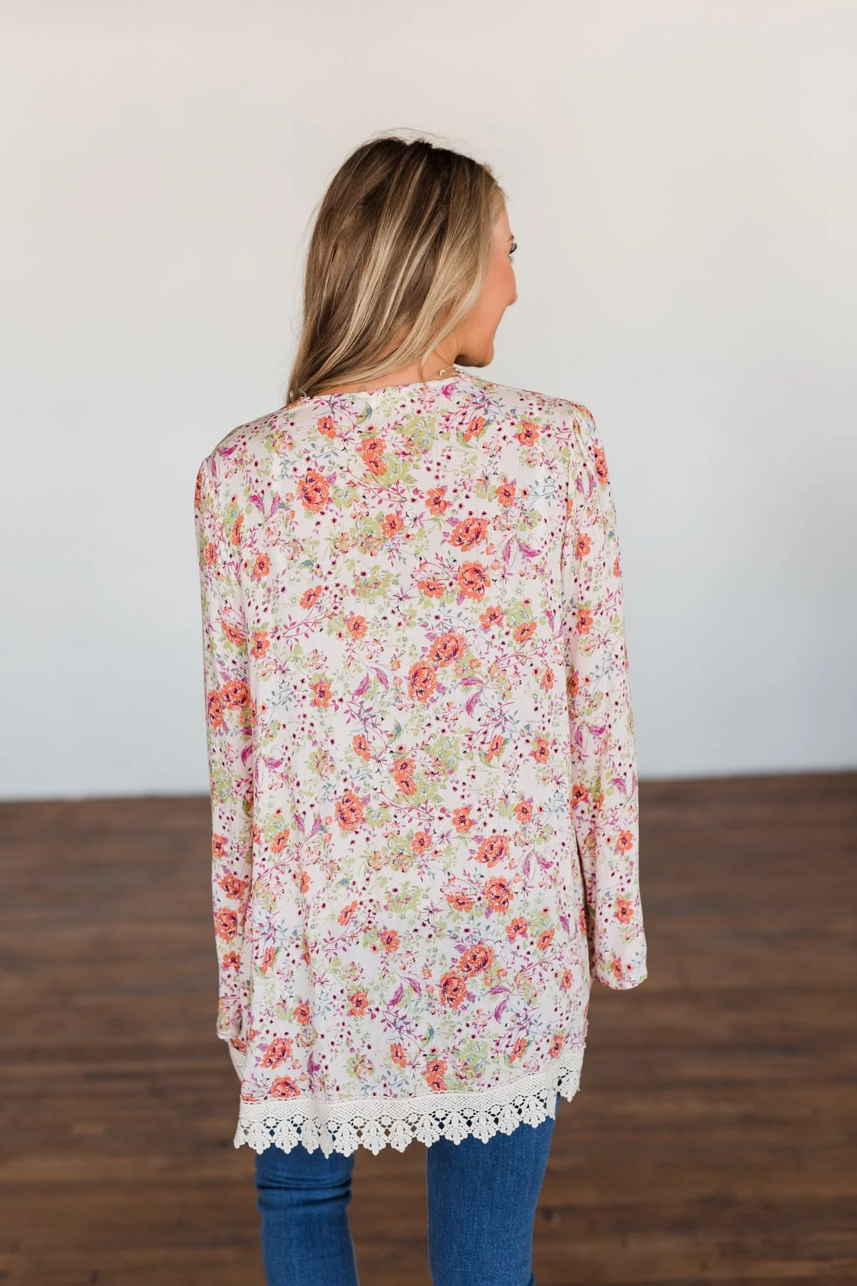 Power Of Love Floral Lace Kimono- Light Pink - Image 16