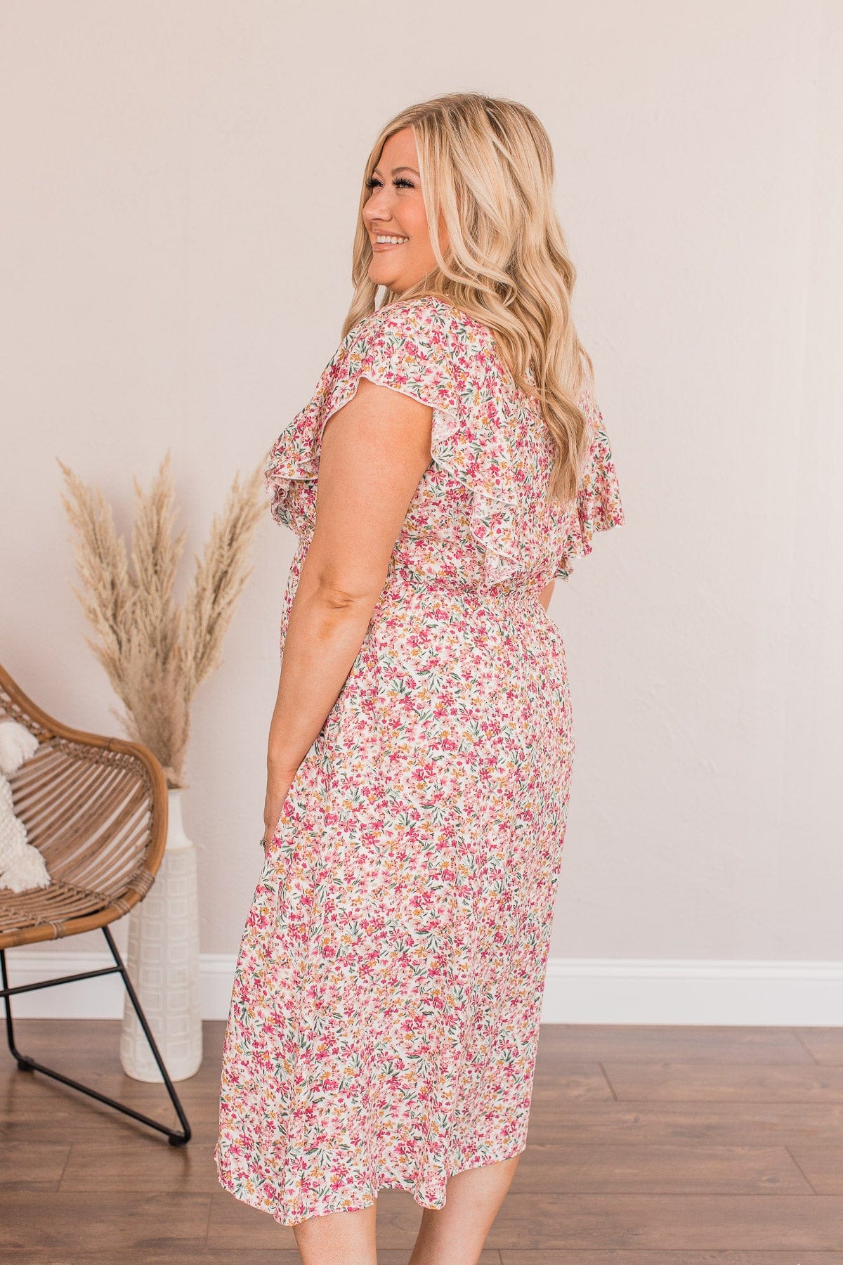 Prancing Prairies Floral Dress- Ivory - Image 5