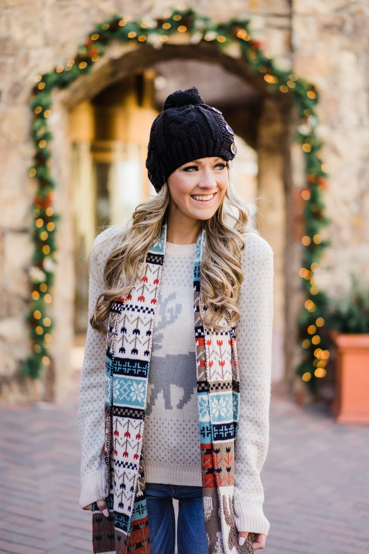 Prancing through the Snow Oblong Scarf