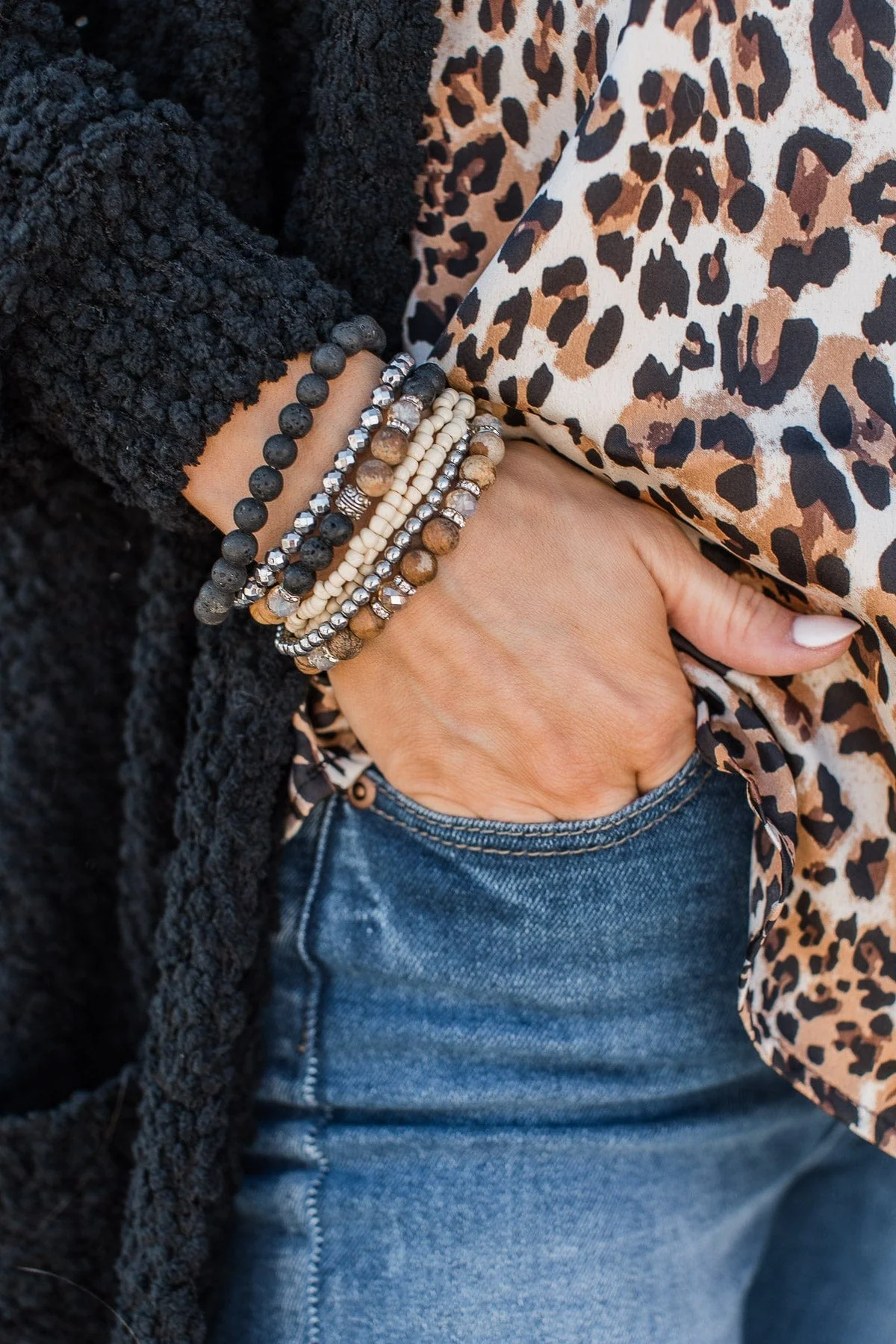 Precious Love Bracelet Set- Black & Brown - Image 3