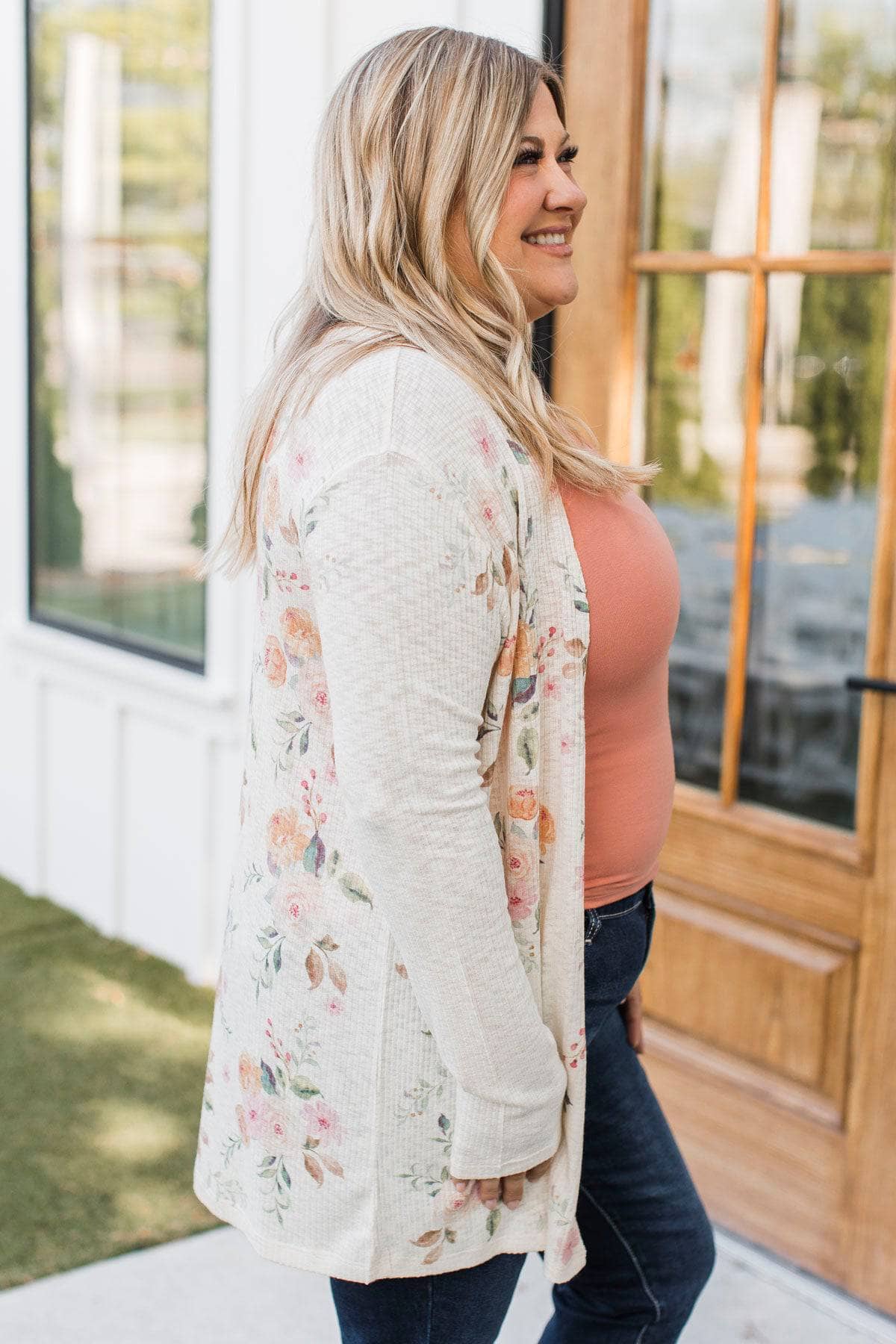 Prettiest Blooms Floral Cardigan- Nude - Image 6