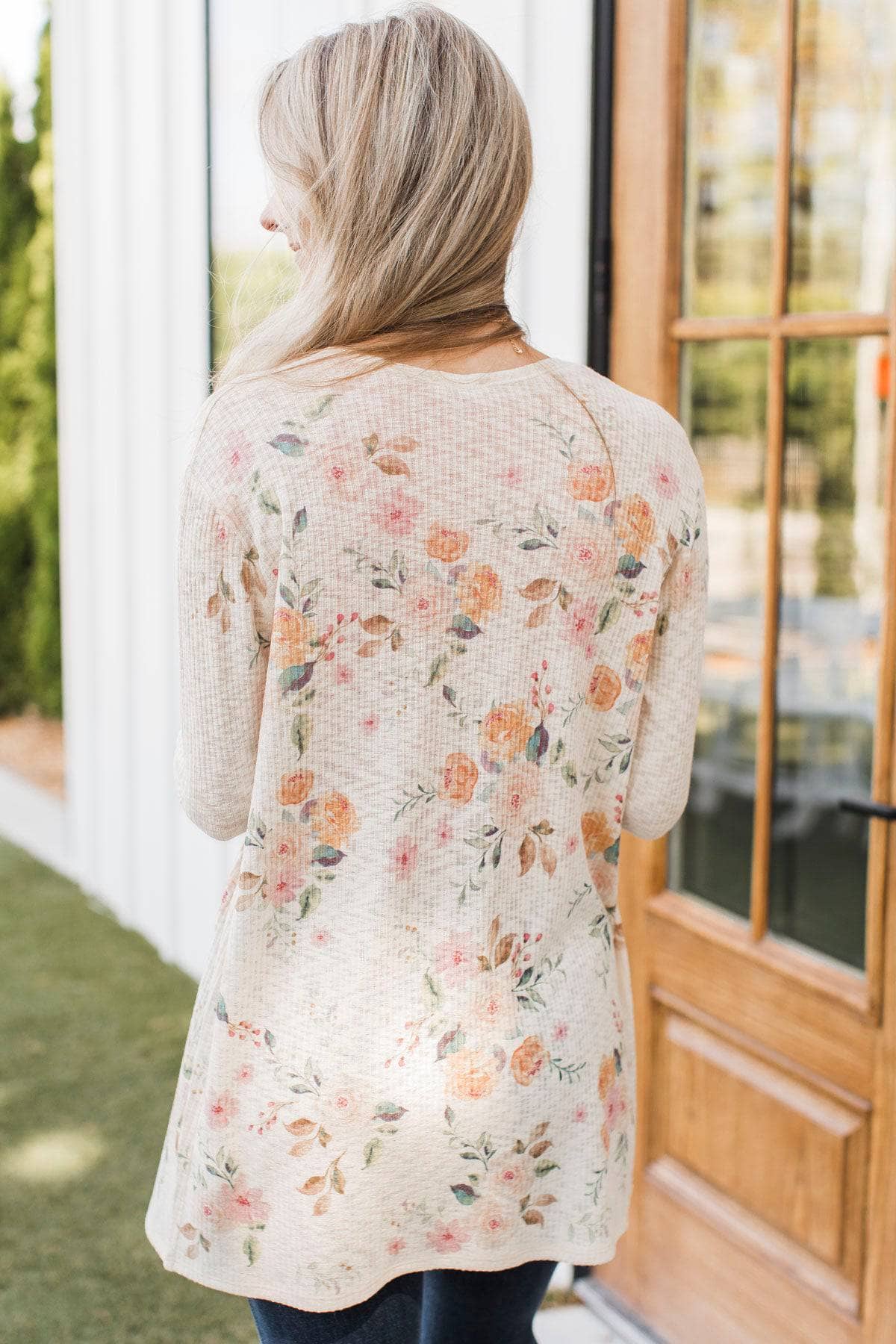 Prettiest Blooms Floral Cardigan- Nude - Image 9