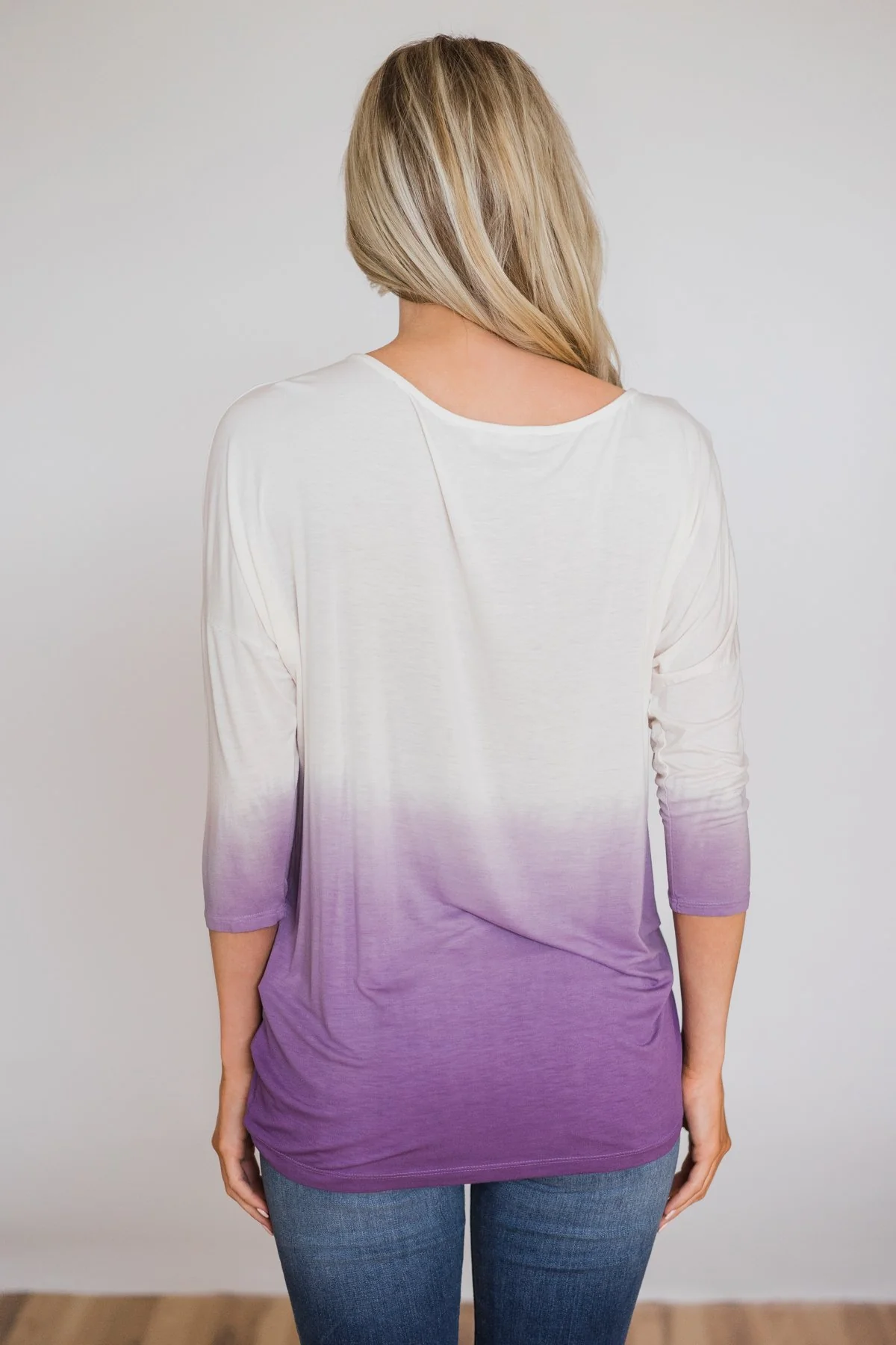 Pretty in a Purple Ombré Long Sleeve Top - Image 10